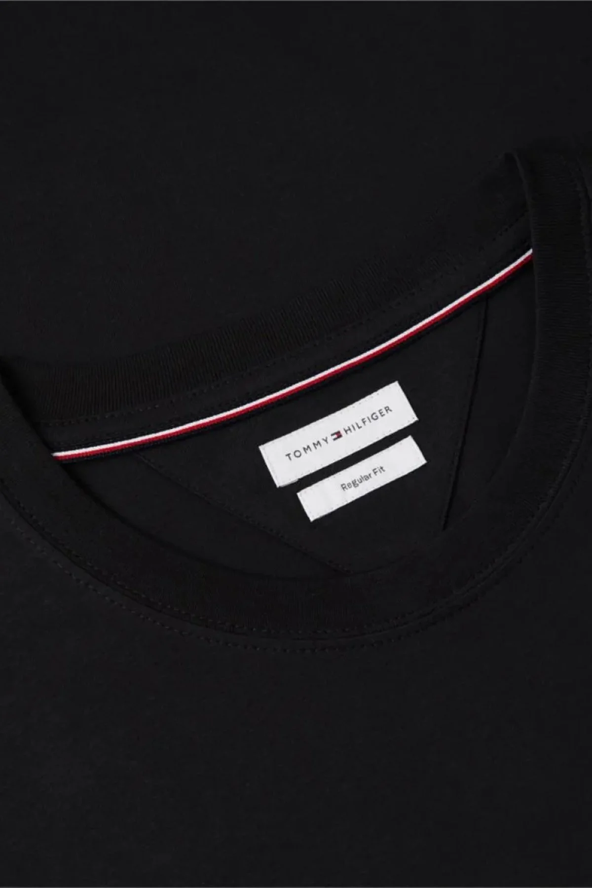 Tommy Hilfiger % 100 Pamuk Regular Fit Bisiklet Yaka Erkek T Shirt MW0MW43448 BDS Siyah - 6