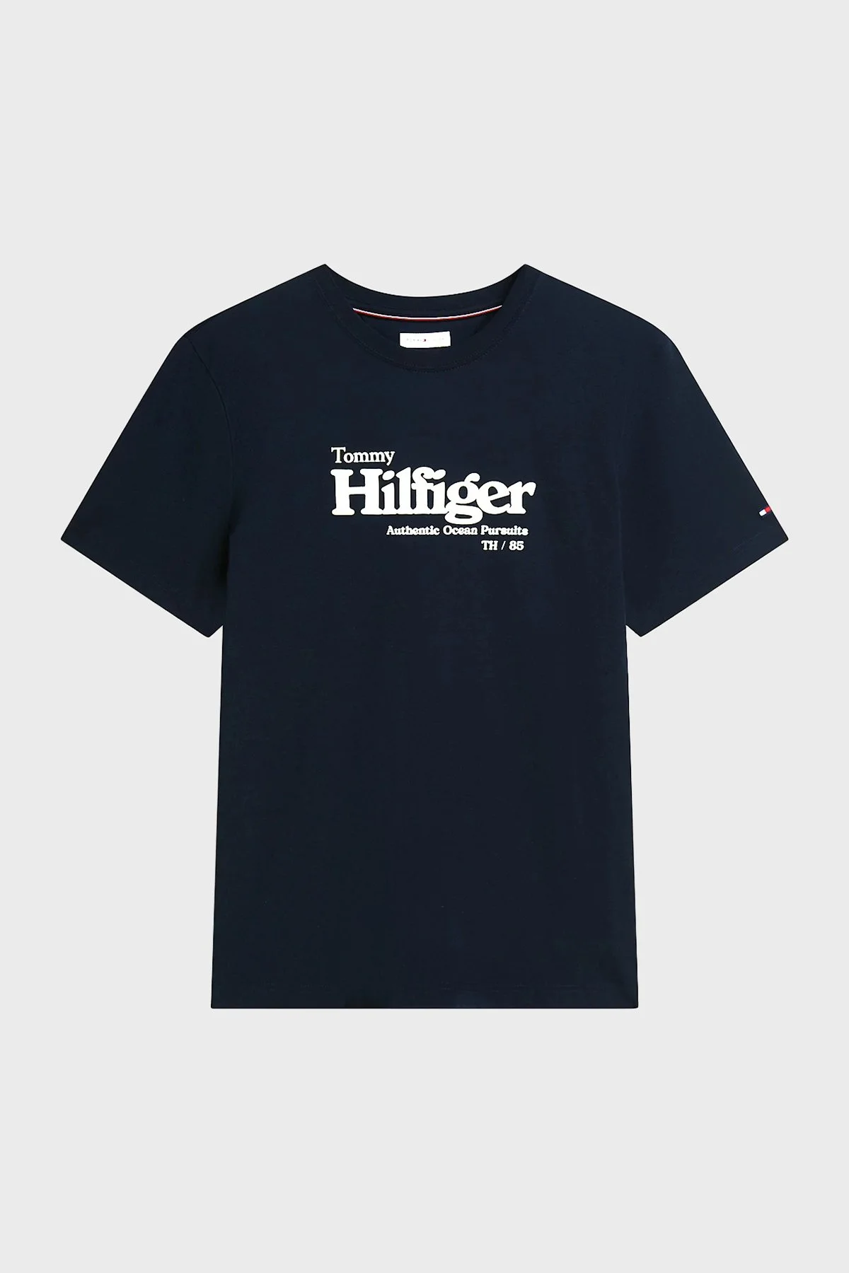 Tommy Hilfiger % 100 Pamuk Regular Fit Bisiklet Yaka Erkek T Shirt MW0MW43448 DW5 Lacivert - 5