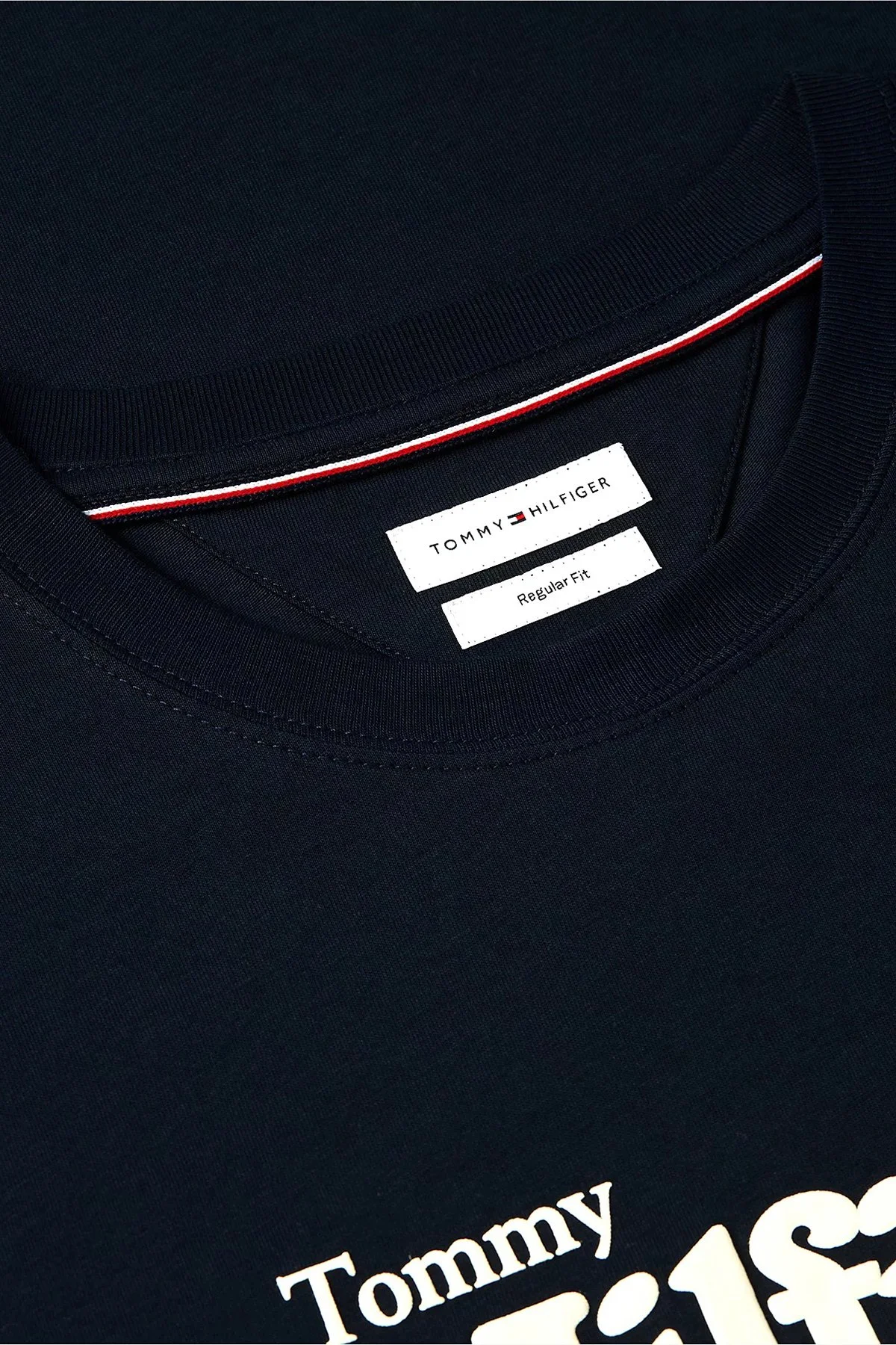 Tommy Hilfiger % 100 Pamuk Regular Fit Bisiklet Yaka Erkek T Shirt MW0MW43448 DW5 Lacivert - 6