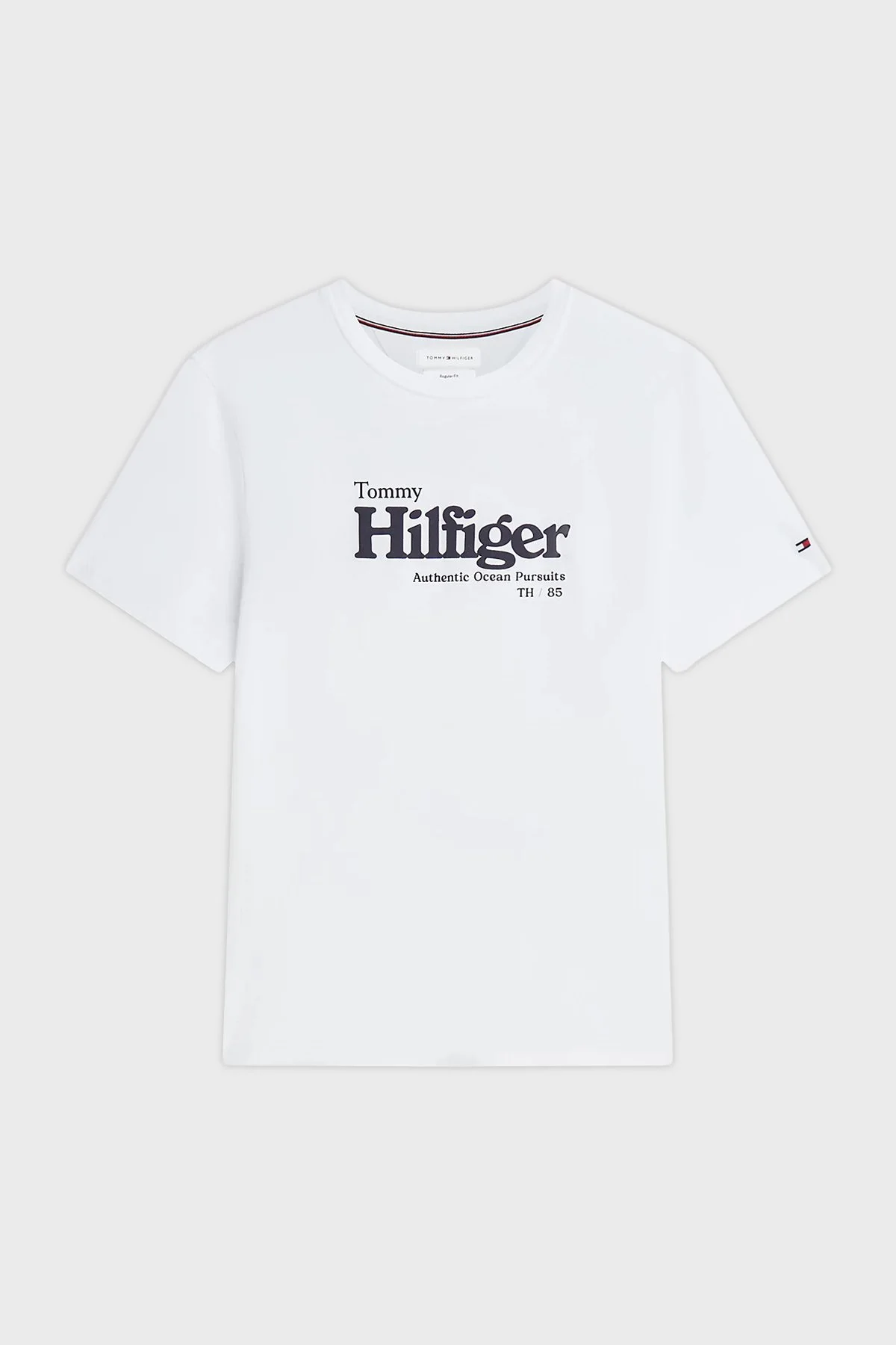 Tommy Hilfiger % 100 Pamuk Regular Fit Bisiklet Yaka Erkek T Shirt MW0MW43448 YBR Beyaz - 5