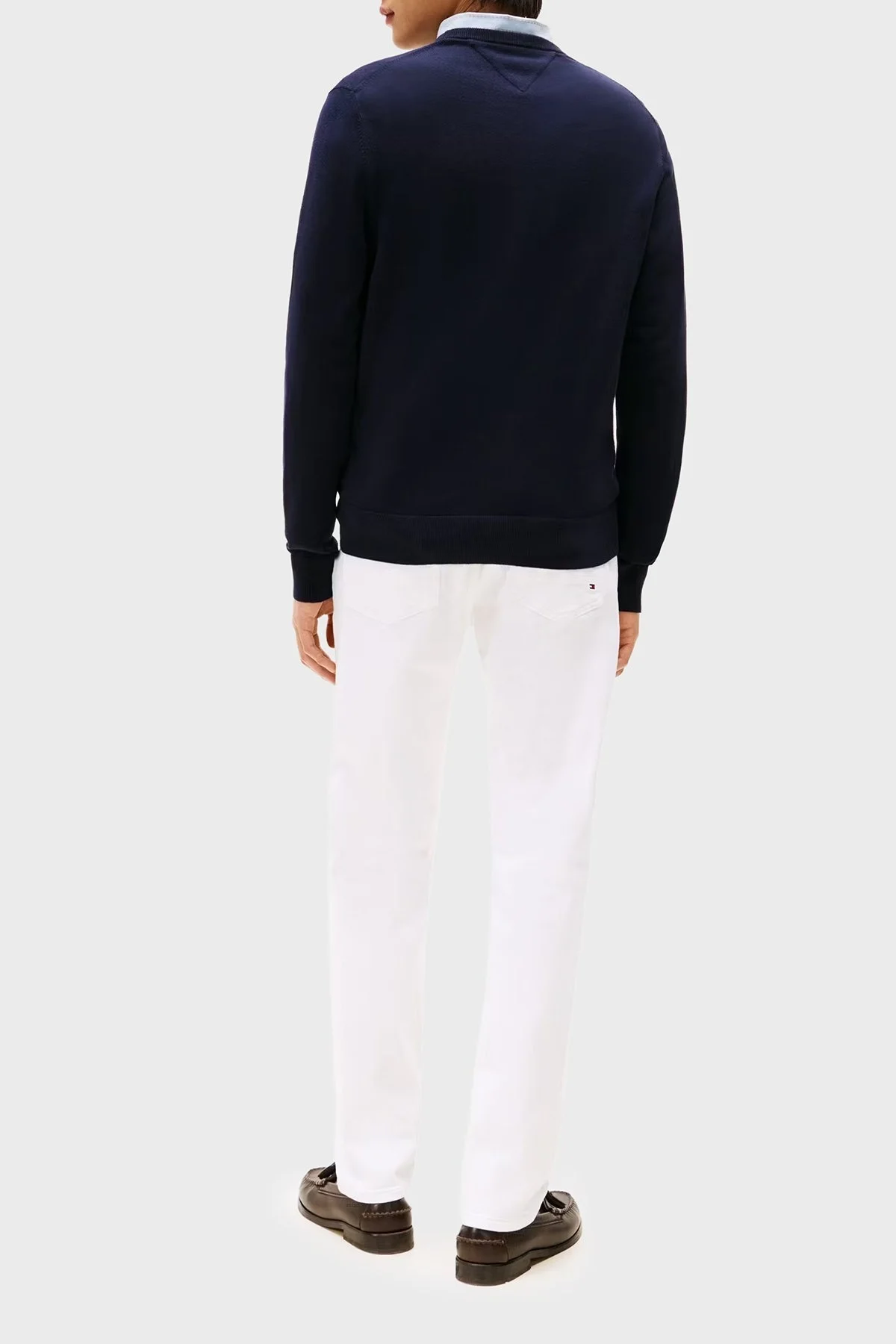 Tommy Hilfiger % 100 Pamuk Regular Fit Bisiklet Yaka Logolu Erkek Kazak MW0MW14748 DW5 LACİVERT - 3