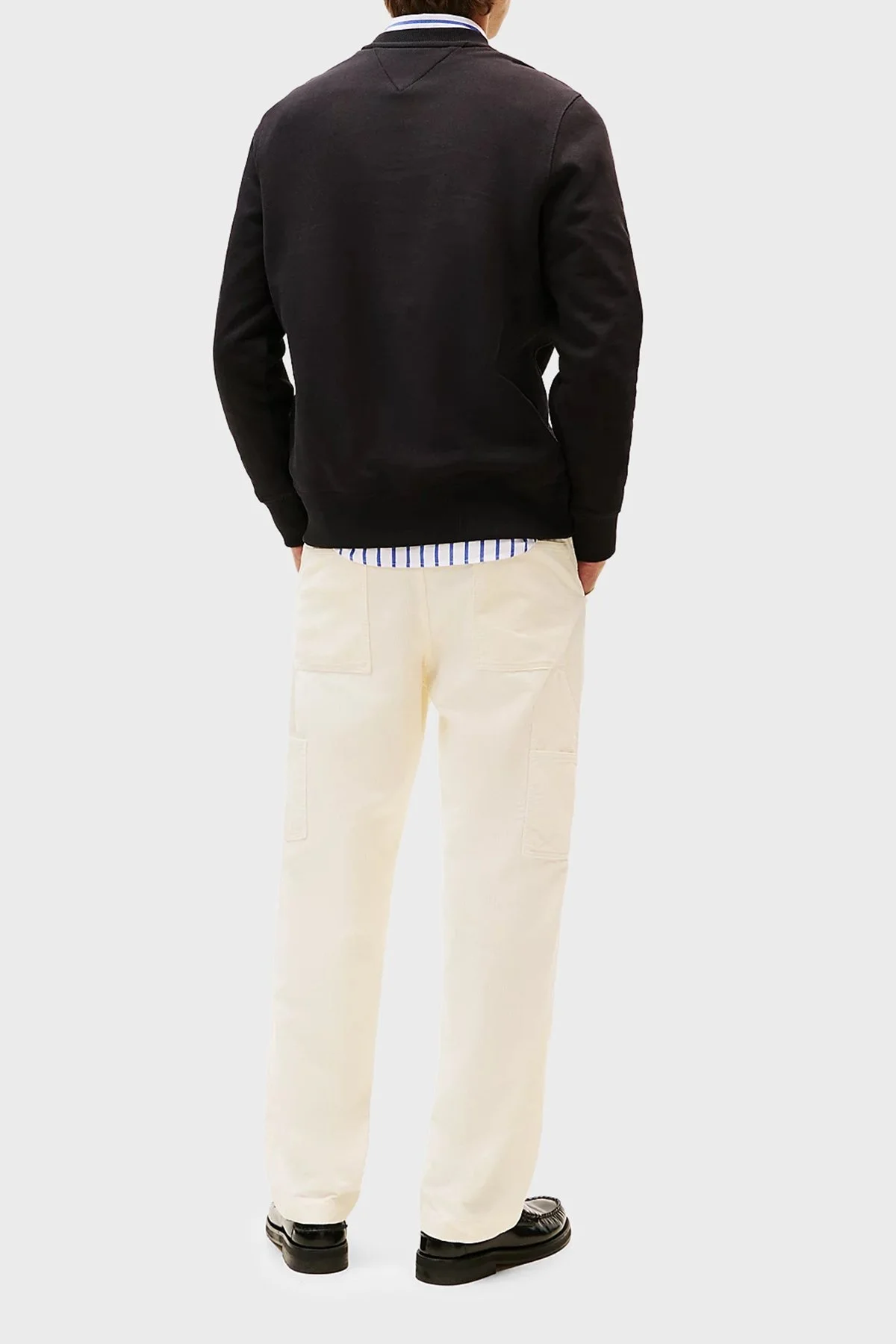 Tommy Hilfiger % 100 Pamuk Regular Fit Bisiklet Yaka Logolu Erkek Sweat MW0MW40067 BDS SİYAH - 3