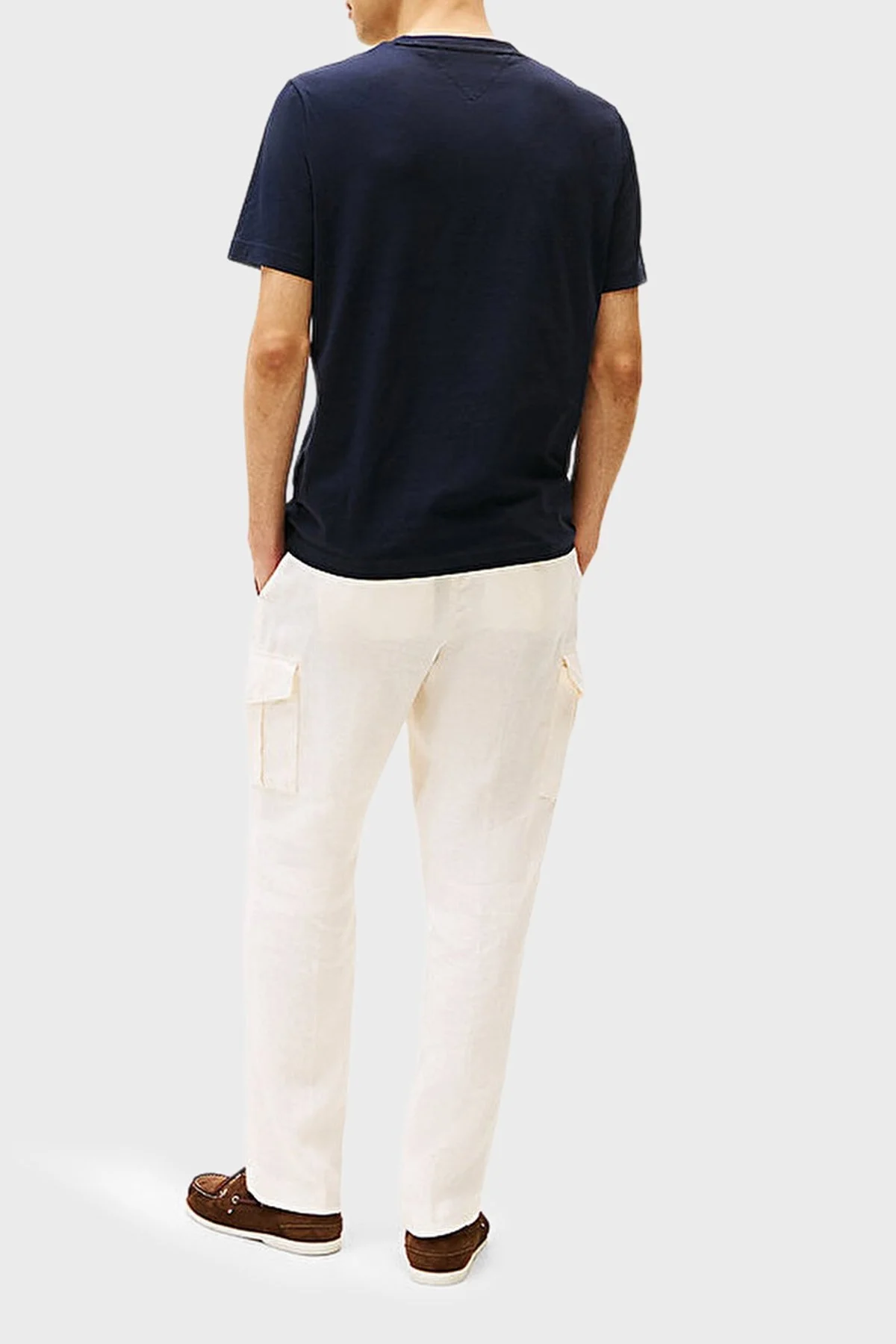 Tommy Hilfiger % 100 Pamuk Regular Fit Bisiklet Yaka Logolu Erkek T Shirt MW0MW36498 DW5 LACİVERT - 3