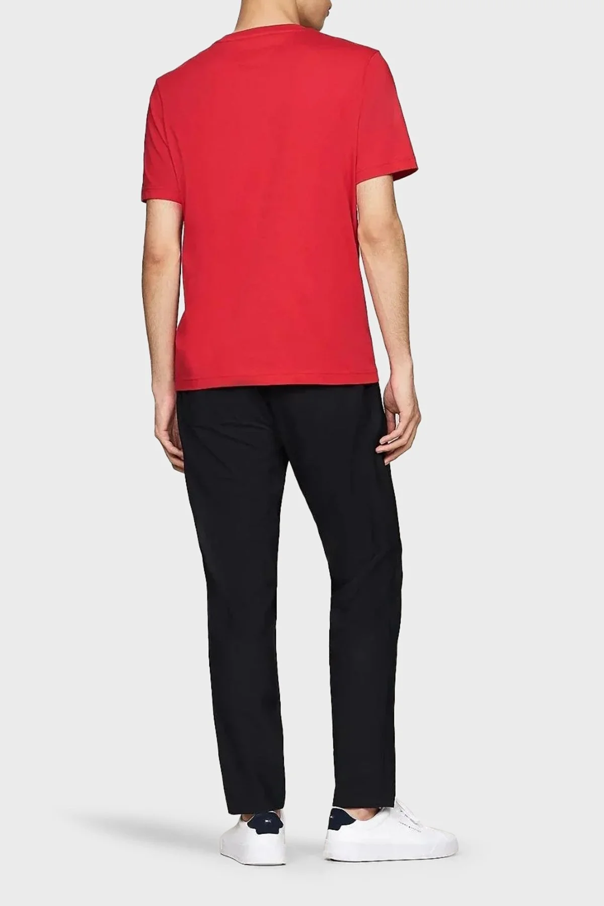 Tommy Hilfiger % 100 Pamuk Regular Fit Bisiklet Yaka Logolu Erkek T Shirt MW0MW36498 XLD KIRMIZI - 7