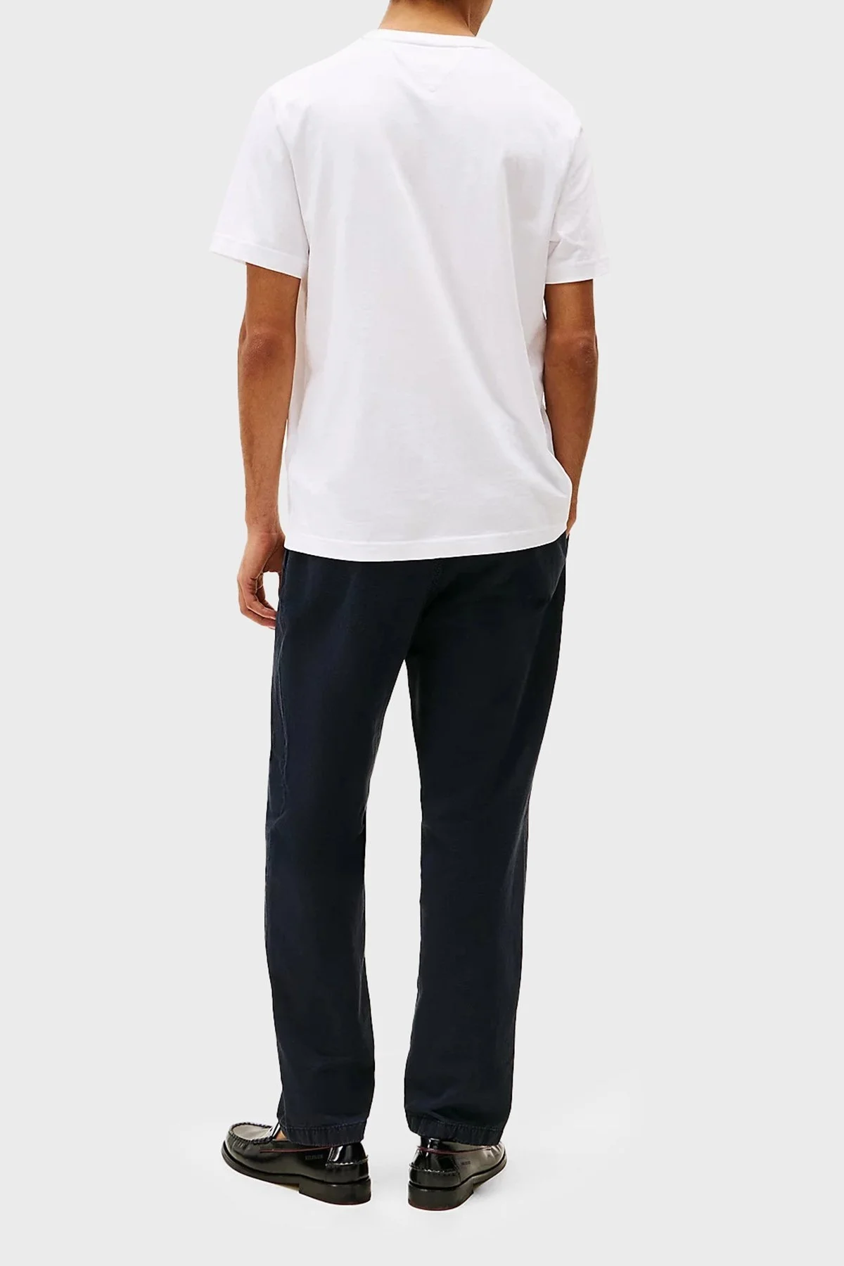 Tommy Hilfiger % 100 Pamuk Regular Fit Bisiklet Yaka Logolu Erkek T Shirt MW0MW36498 YBR BEYAZ - 8
