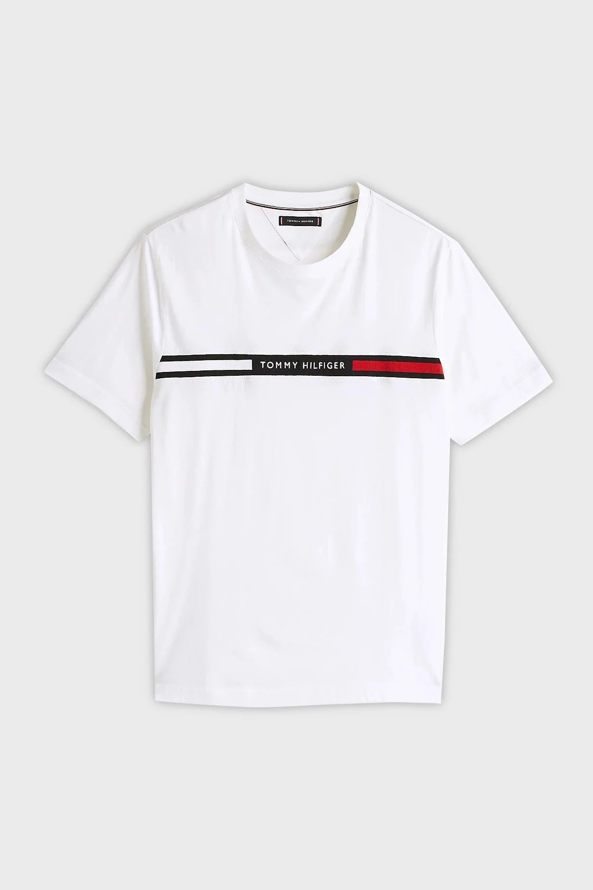 Tommy Hilfiger % 100 Pamuk Regular Fit Bisiklet Yaka Logolu Erkek T Shirt MW0MW36498 YBR BEYAZ - 10
