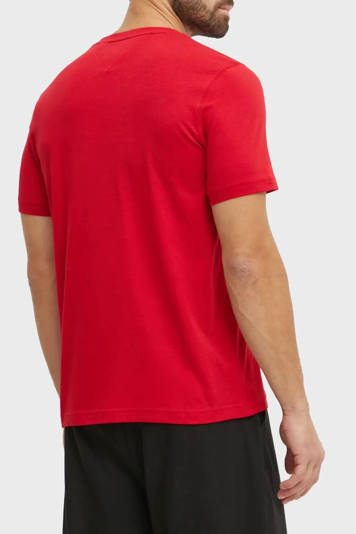 Tommy Hilfiger % 100 Pamuk Regular Fit Bisiklet Yaka Logolu Erkek T Shirt MW0MW37448 XLD KIRMIZI - 9