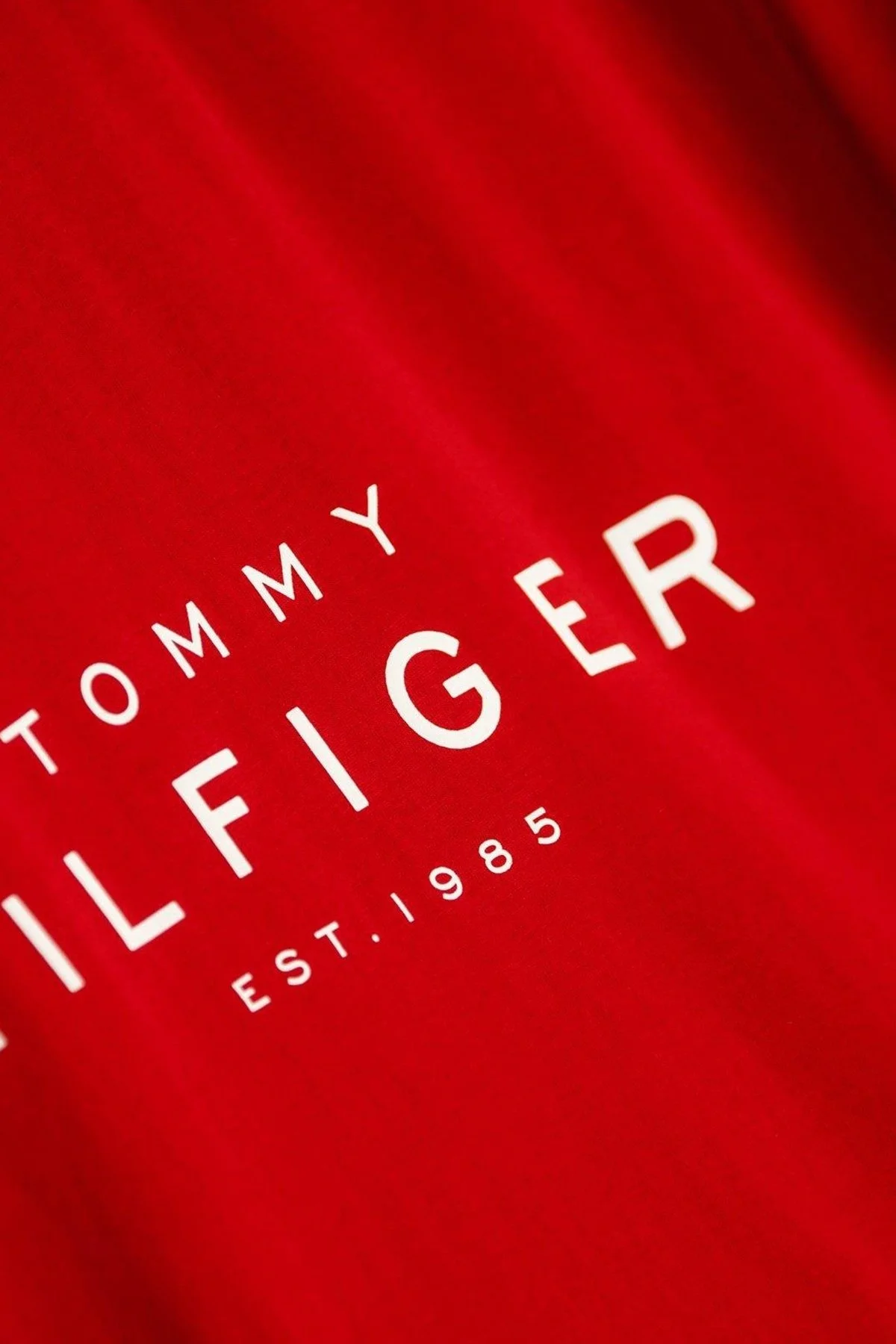 Tommy Hilfiger % 100 Pamuk Regular Fit Bisiklet Yaka Logolu Erkek T Shirt MW0MW37448 XLD KIRMIZI - 10