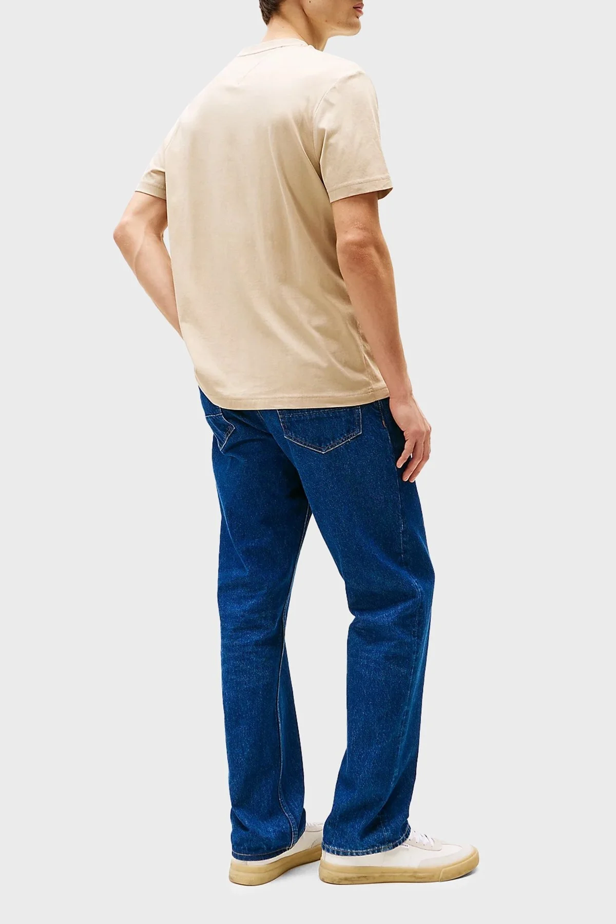 Tommy Hilfiger % 100 Pamuk Regular Fit Bisiklet Yaka Logolu Erkek T Shirt MW0MW38621 RBT KUM - 8