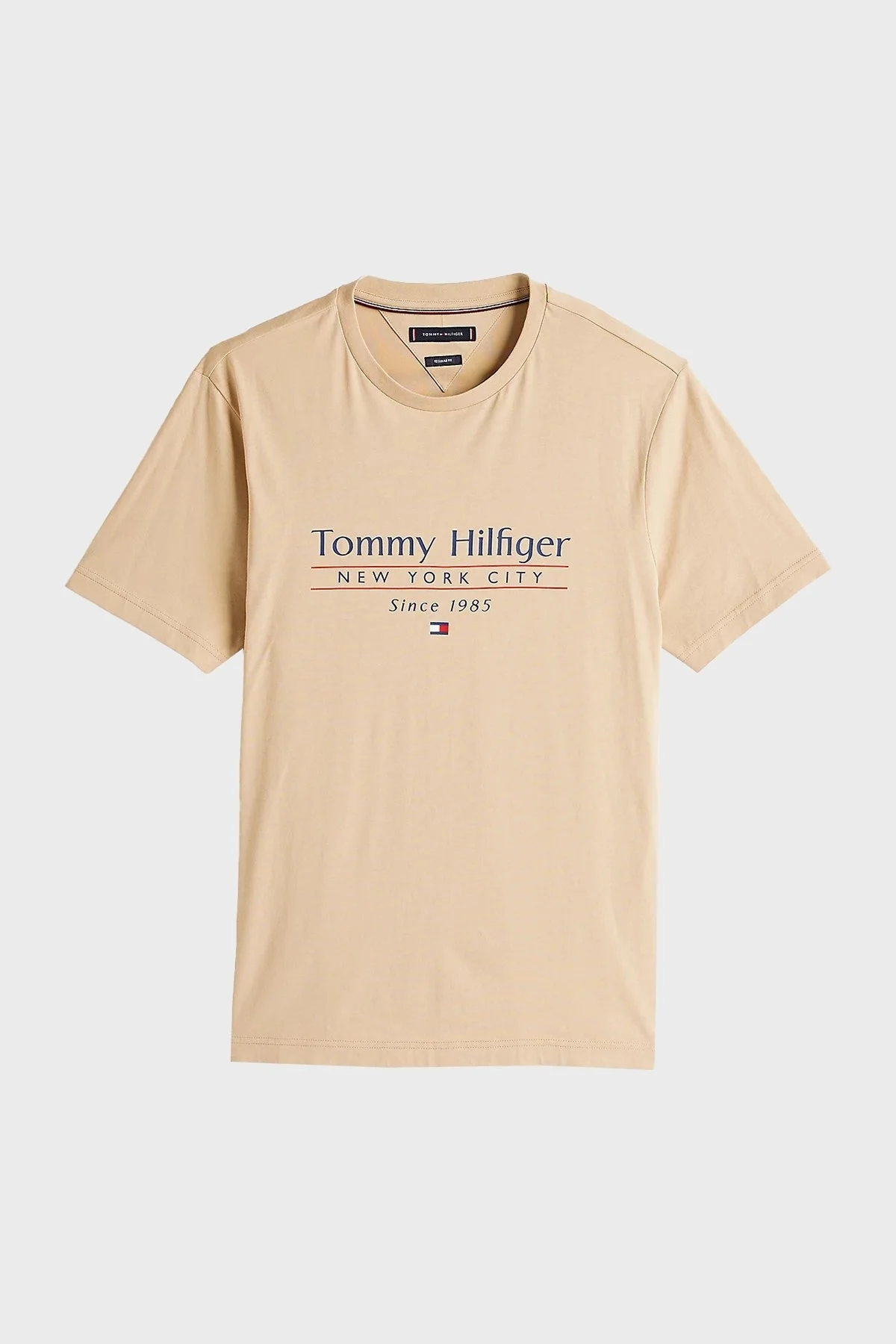 Tommy Hilfiger % 100 Pamuk Regular Fit Bisiklet Yaka Logolu Erkek T Shirt MW0MW38621 RBT KUM - 10