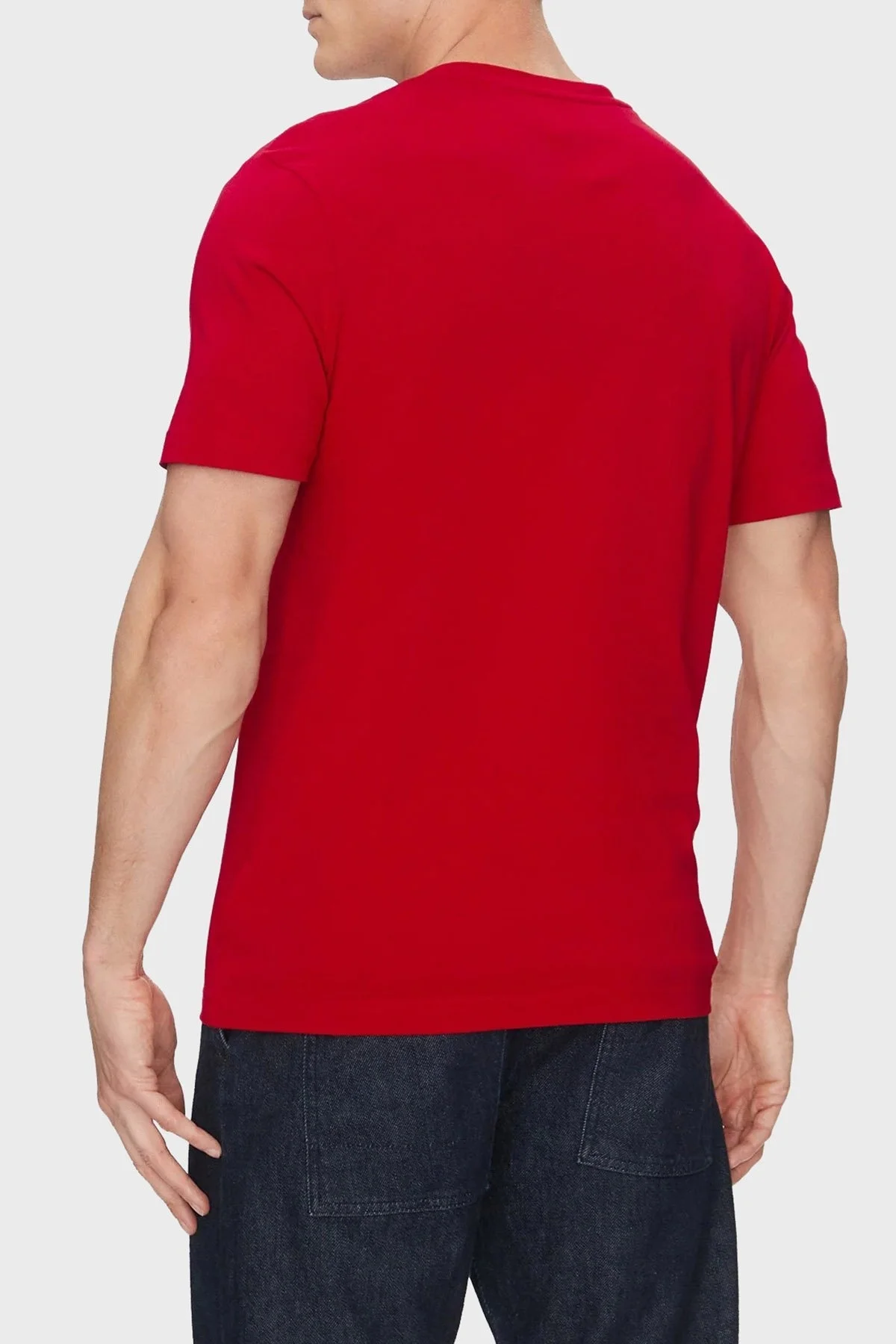 Tommy Hilfiger % 100 Pamuk Regular Fit Bisiklet Yaka Logolu Erkek T Shirt MW0MW38621 XLD KIRMIZI - 8