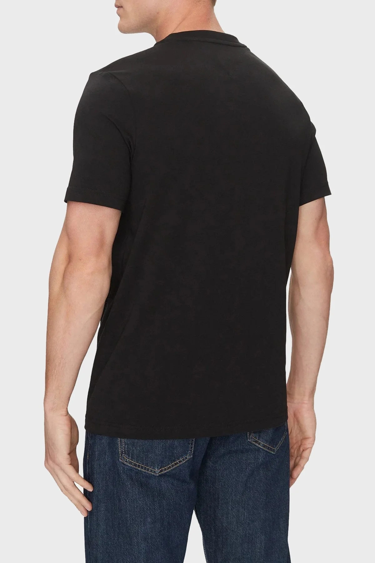 Tommy Hilfiger % 100 Pamuk Regular Fit Bisiklet Yaka Logolu Erkek T Shirt MW0MW38622 BDS SİYAH - 7