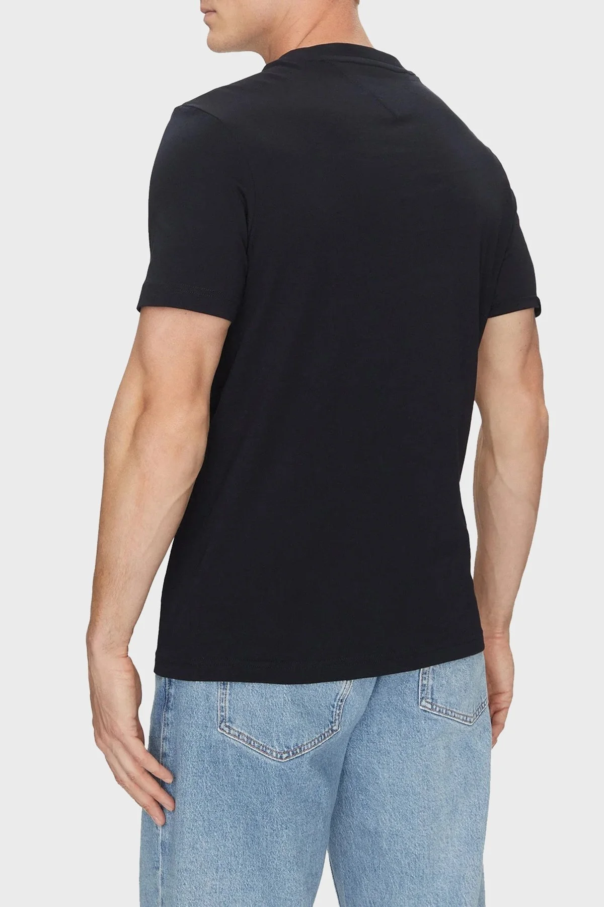 Tommy Hilfiger % 100 Pamuk Regular Fit Bisiklet Yaka Logolu Erkek T Shirt MW0MW38622 DW5 LACİVERT - 8