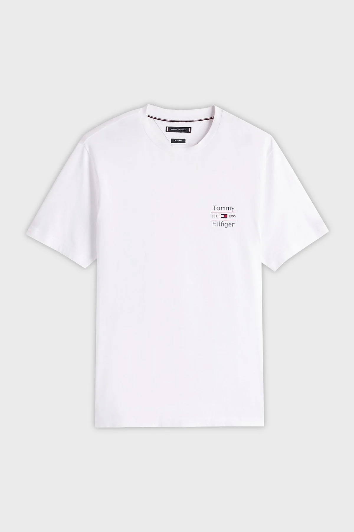 Tommy Hilfiger % 100 Pamuk Regular Fit Bisiklet Yaka Logolu Erkek T Shirt MW0MW38622 YBR BEYAZ - 10