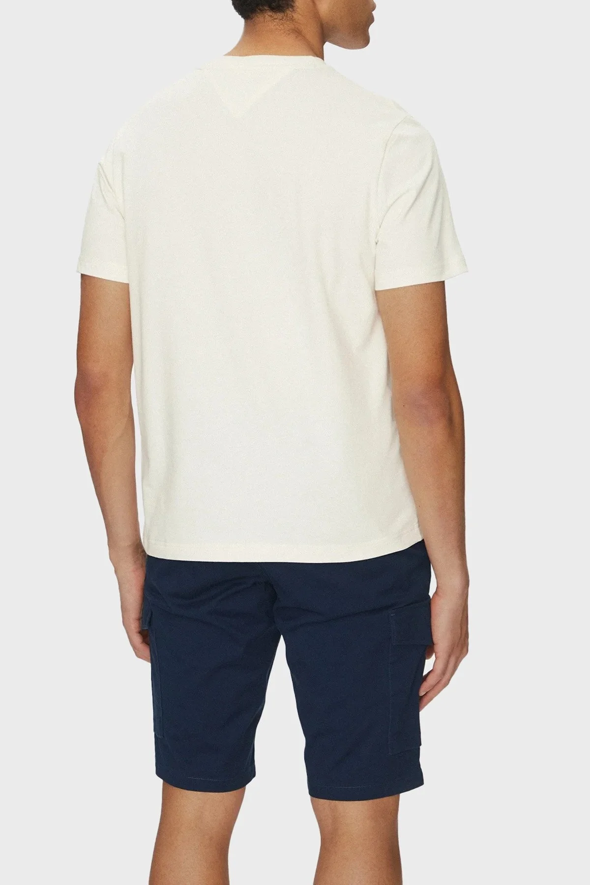 Tommy Hilfiger % 100 Pamuk Regular Fit Bisiklet Yaka Logolu Erkek T Shirt MW0MW38628 Z00 AÇIK BEJ - 8