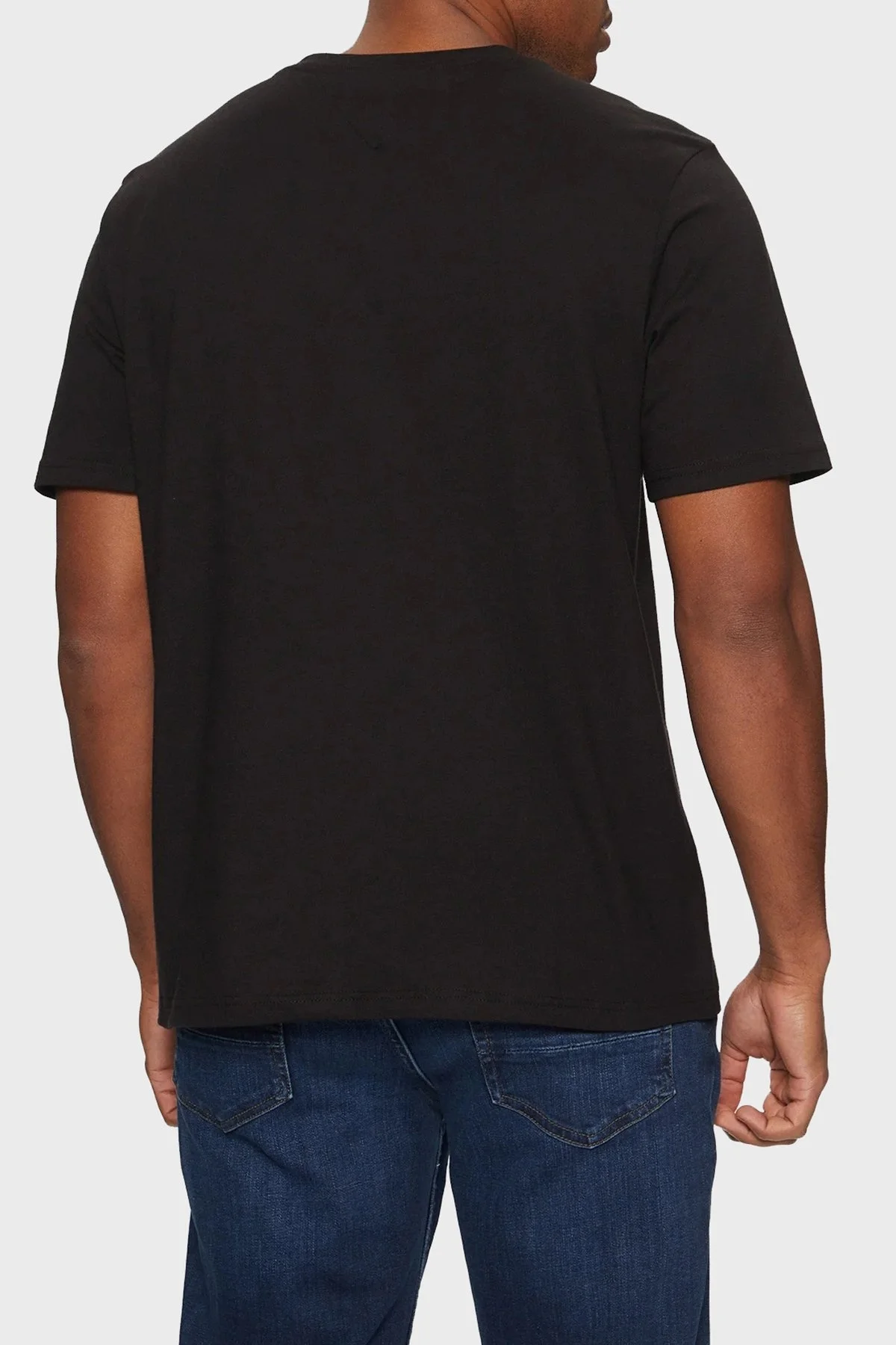 Tommy Hilfiger % 100 Pamuk Regular Fit Bisiklet Yaka Logolu Erkek T Shirt MW0MW38980 BDS SİYAH - 8