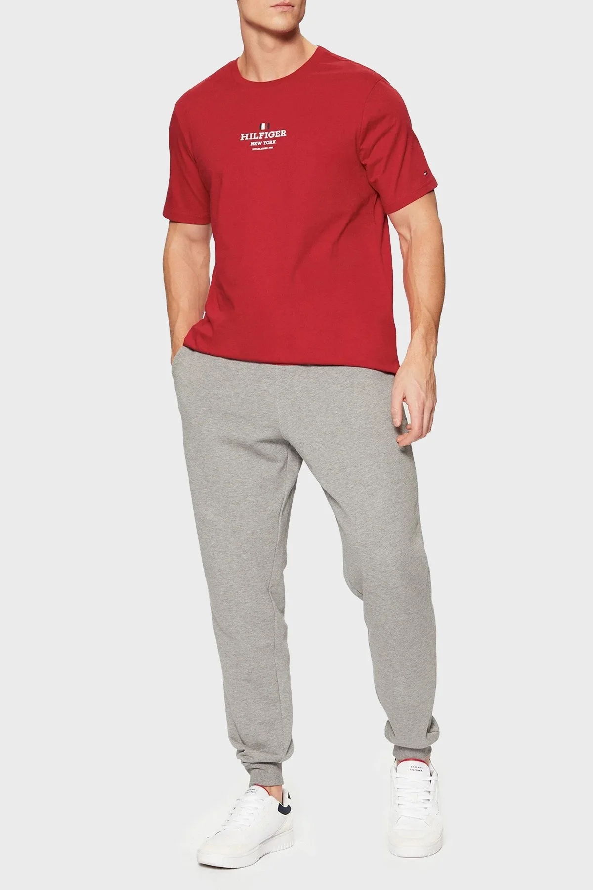 Tommy Hilfiger % 100 Pamuk Regular Fit Bisiklet Yaka Logolu Erkek T Shirt MW0MW38980 XLD KIRMIZI - 7