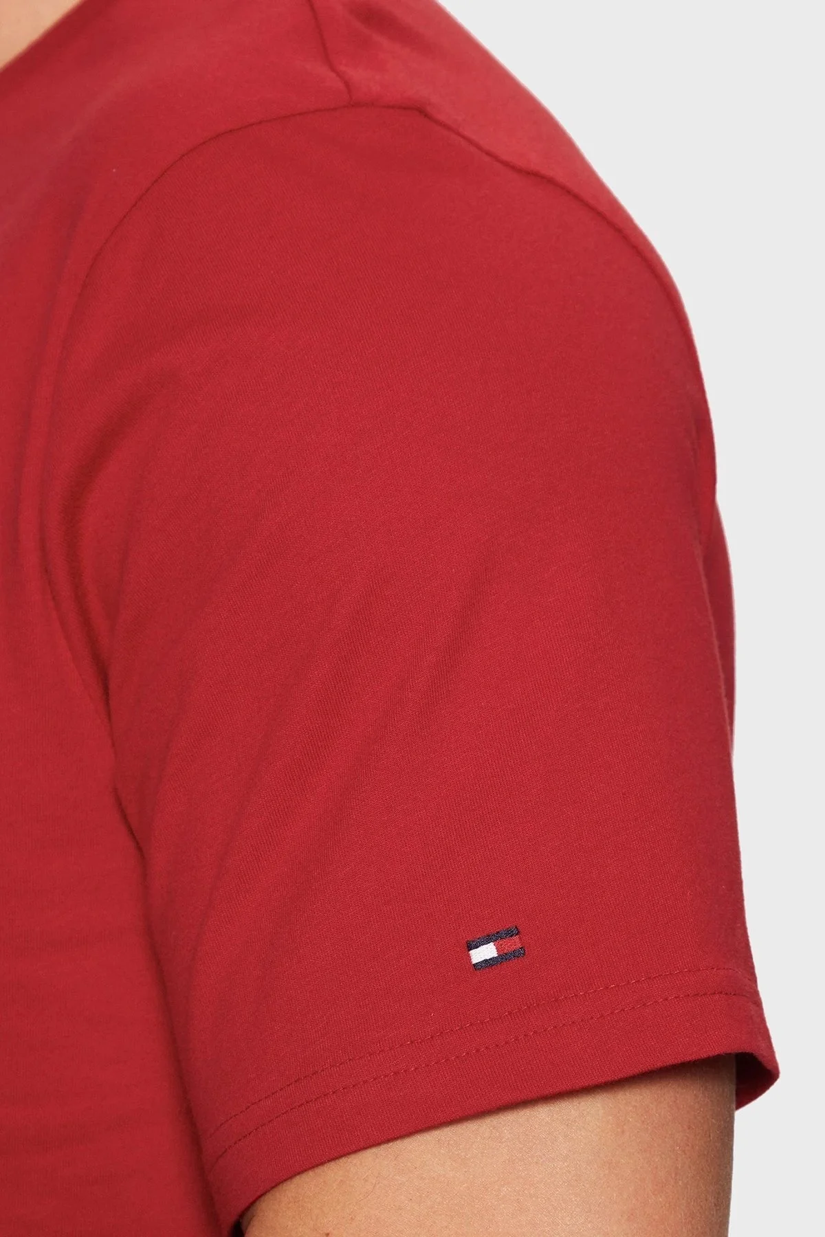 Tommy Hilfiger % 100 Pamuk Regular Fit Bisiklet Yaka Logolu Erkek T Shirt MW0MW38980 XLD KIRMIZI - 10