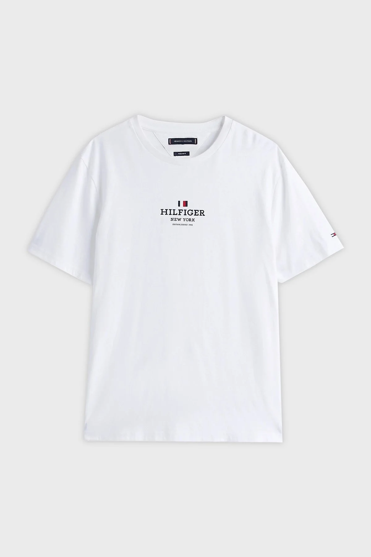 Tommy Hilfiger % 100 Pamuk Regular Fit Bisiklet Yaka Logolu Erkek T Shirt MW0MW38980 YBR BEYAZ - 5