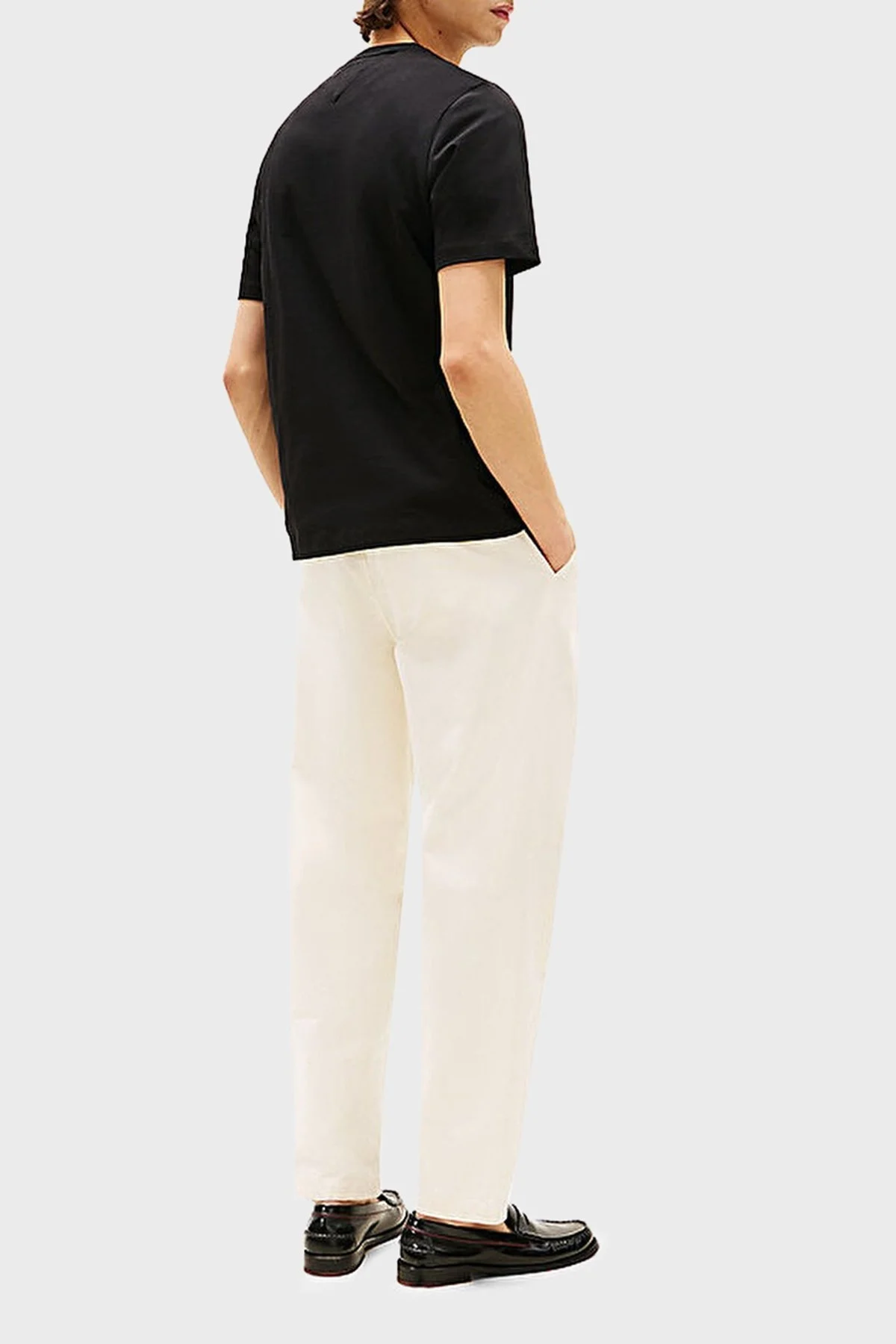 Tommy Hilfiger % 100 Pamuk Regular Fit Bisiklet Yaka Logolu Erkek T Shirt MW0MW39256 BDS SİYAH - 8