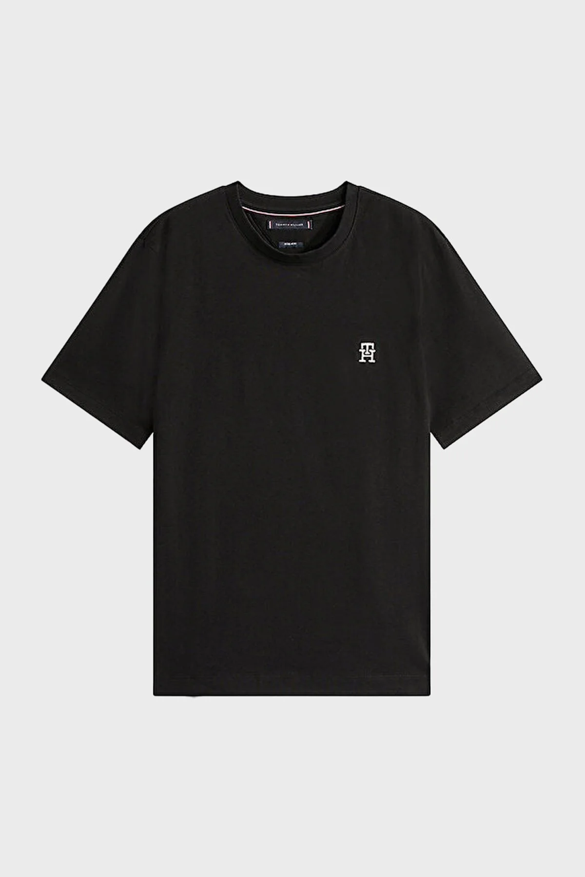 Tommy Hilfiger % 100 Pamuk Regular Fit Bisiklet Yaka Logolu Erkek T Shirt MW0MW39256 BDS SİYAH - 10