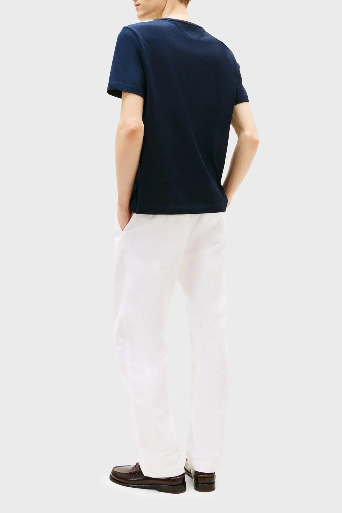 Tommy Hilfiger % 100 Pamuk Regular Fit Bisiklet Yaka Logolu Erkek T Shirt MW0MW39256 DW5 LACİVERT - 7