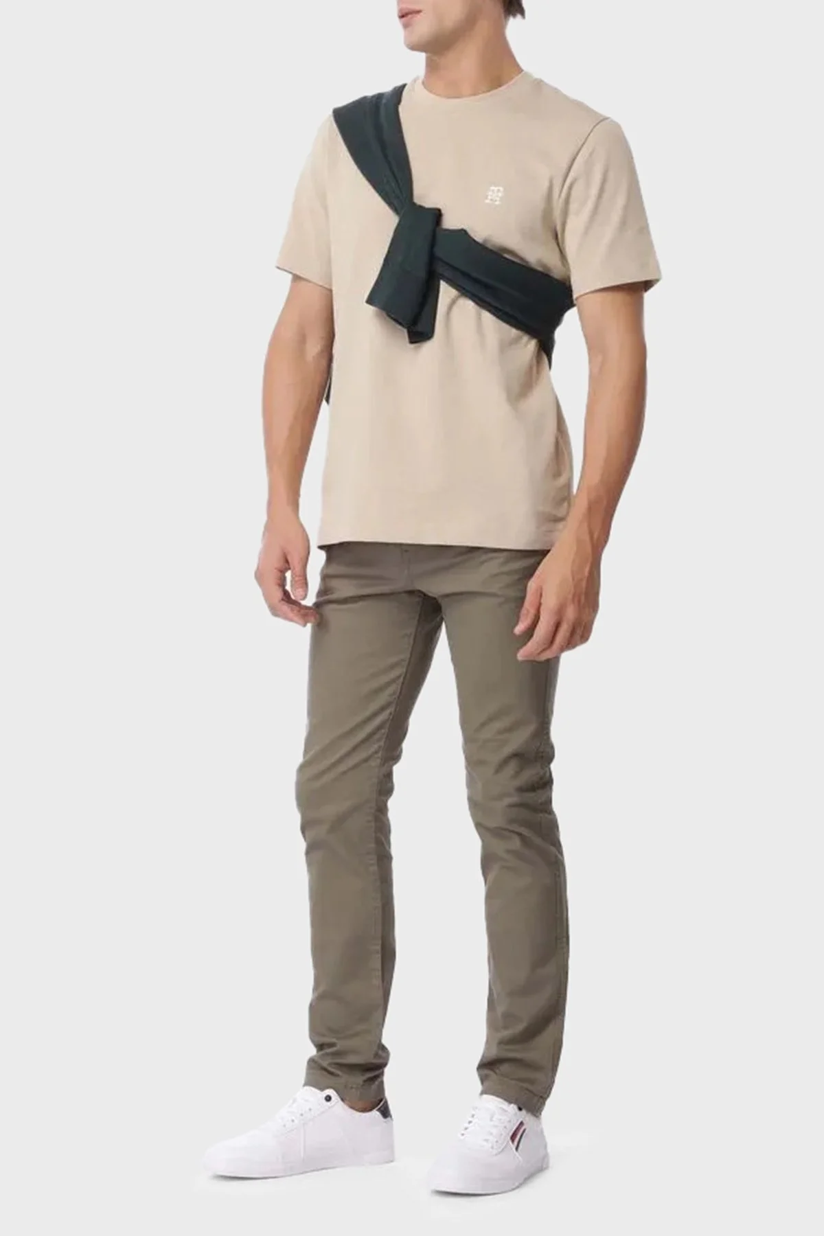 Tommy Hilfiger %100 Pamuk Regular Fit Bisiklet Yaka Logolu Erkek T Shirt MW0MW39256 RBT KUM - 7