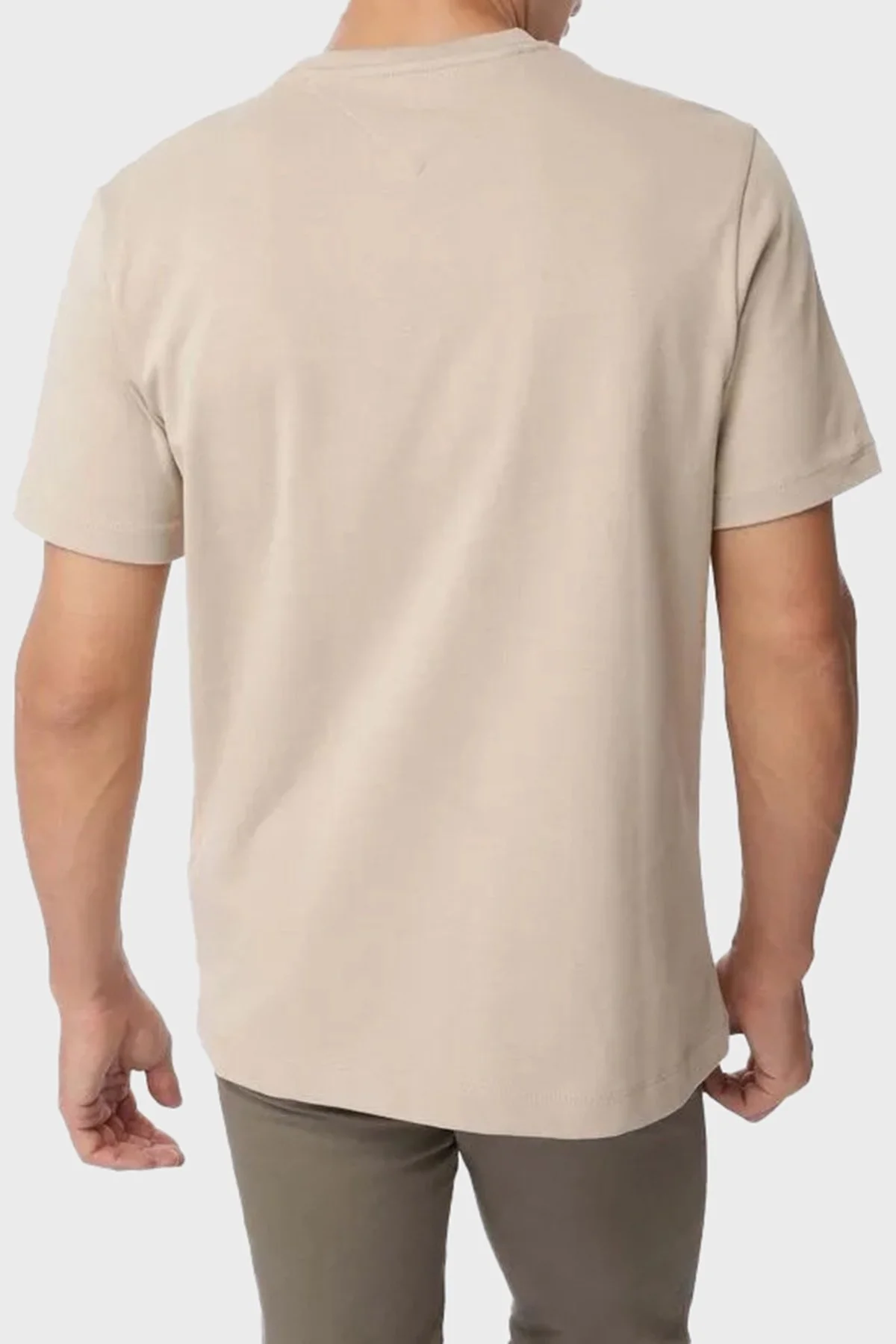 Tommy Hilfiger %100 Pamuk Regular Fit Bisiklet Yaka Logolu Erkek T Shirt MW0MW39256 RBT KUM - 8