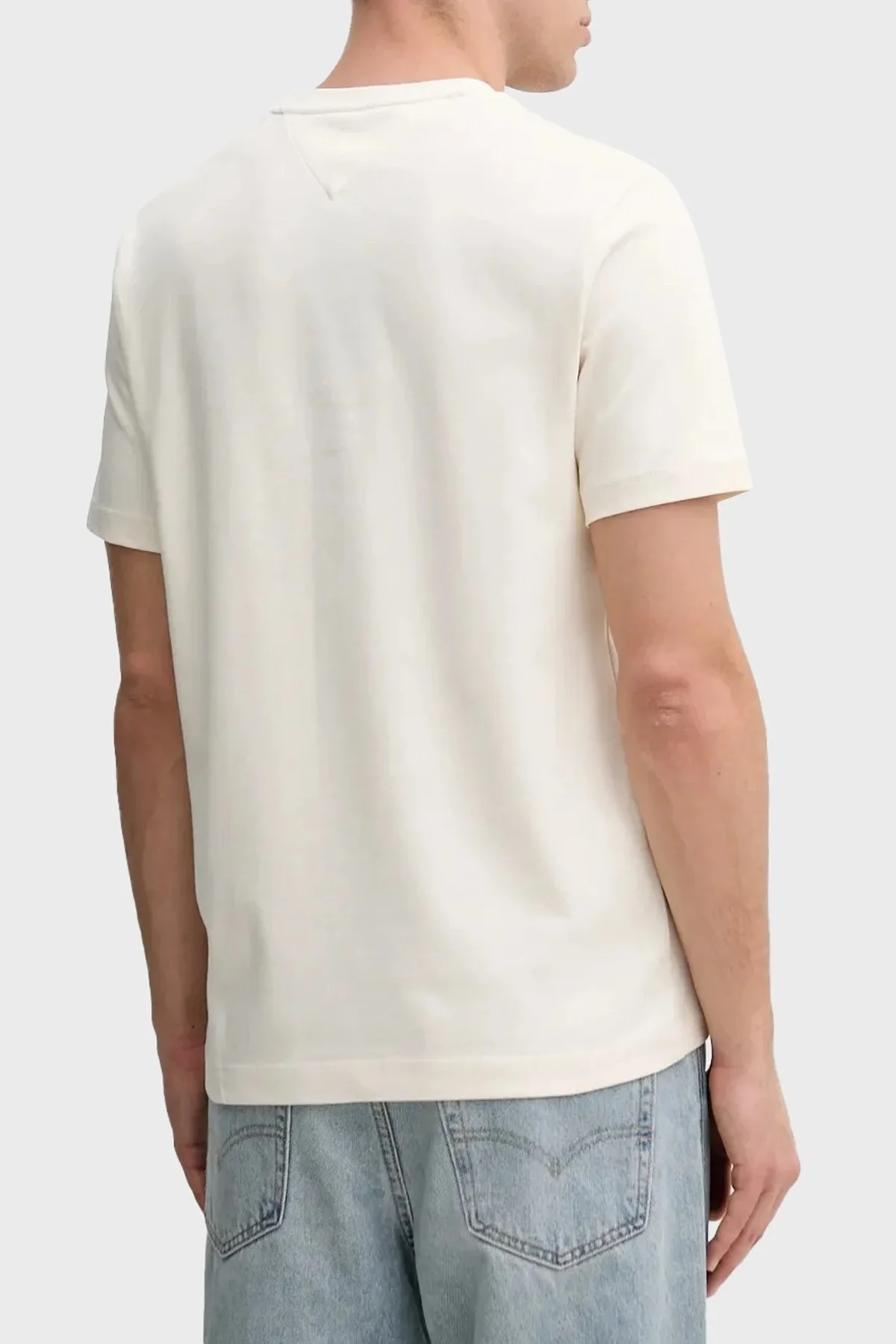 Tommy Hilfiger % 100 Pamuk Regular Fit Bisiklet Yaka Logolu Erkek T Shirt MW0MW39256 Z00 AÇIK BEJ - 5