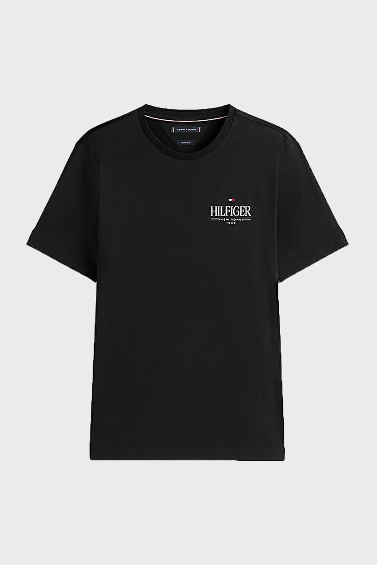 Tommy Hilfiger % 100 Pamuk Regular Fit Bisiklet Yaka Logolu Erkek T Shirt MW0MW39355 BDS SİYAH - 5