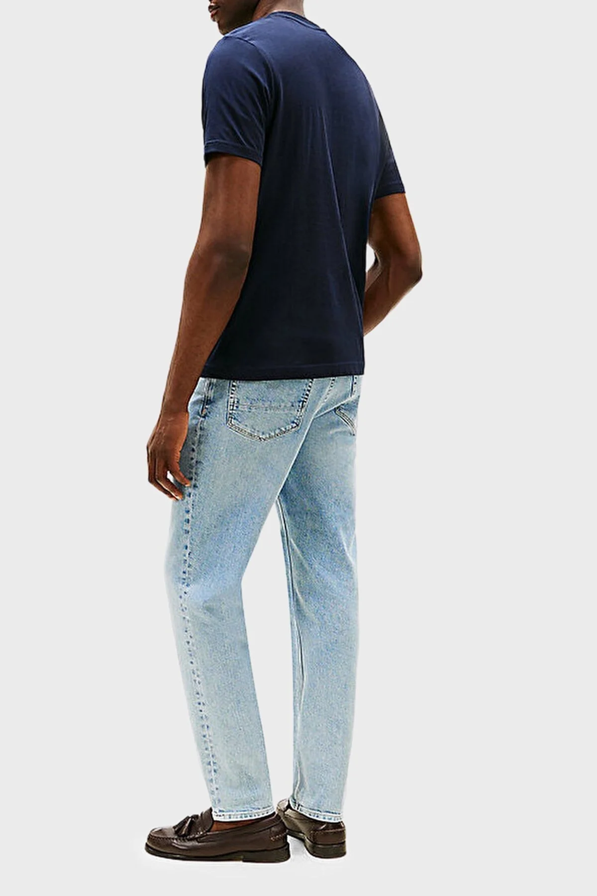 Tommy Hilfiger % 100 Pamuk Regular Fit Bisiklet Yaka Logolu Erkek T Shirt MW0MW39355 DW5 LACİVERT - 3