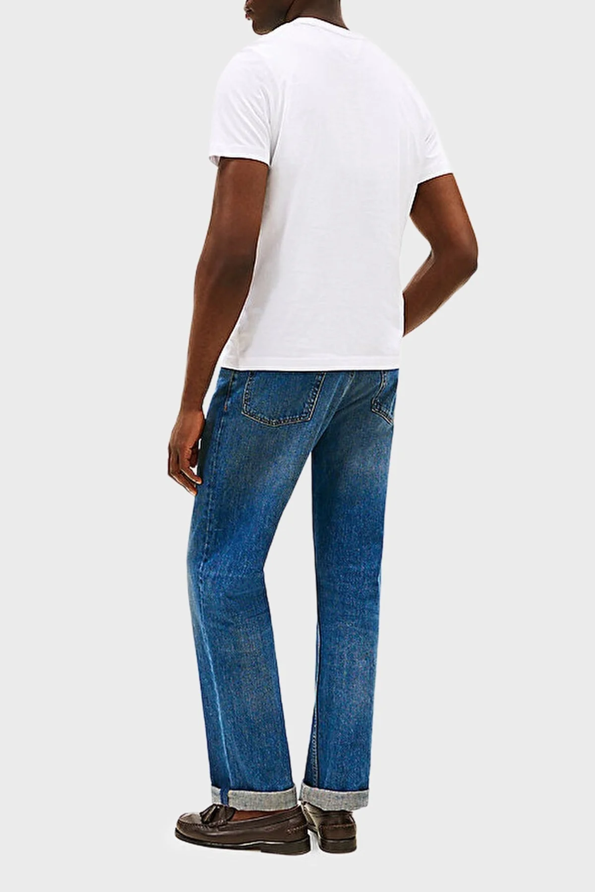 Tommy Hilfiger % 100 Pamuk Regular Fit Bisiklet Yaka Logolu Erkek T Shirt MW0MW39355 YBR BEYAZ - 3