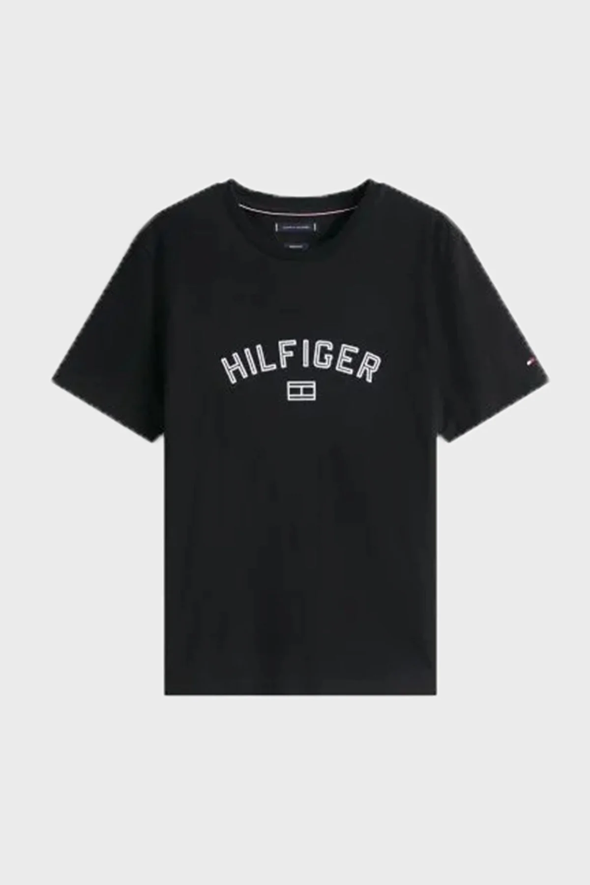 Tommy Hilfiger % 100 Pamuk Regular Fit Bisiklet Yaka Logolu Erkek T Shirt MW0MW39357 BDS SİYAH - 5