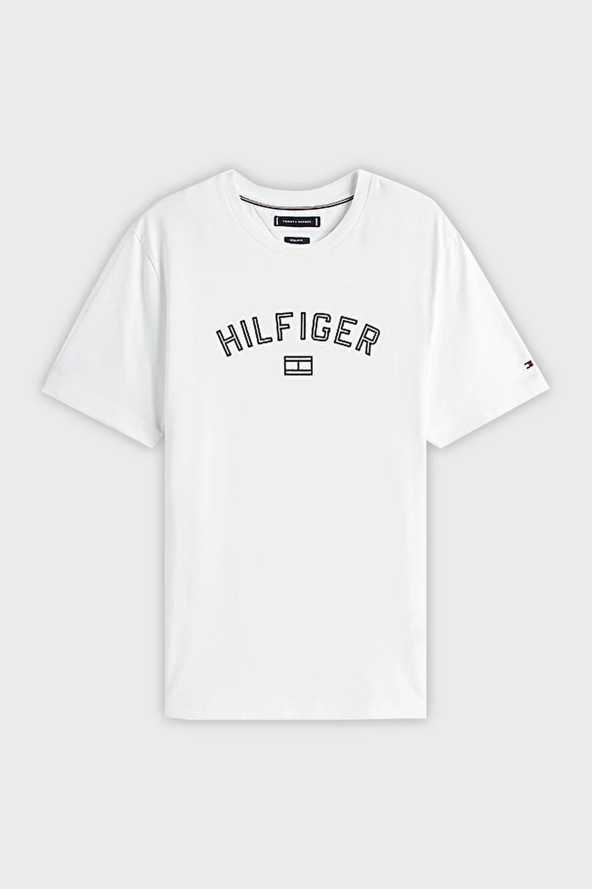 Tommy Hilfiger % 100 Pamuk Regular Fit Bisiklet Yaka Logolu Erkek T Shirt MW0MW39357 YBR BEYAZ - 5