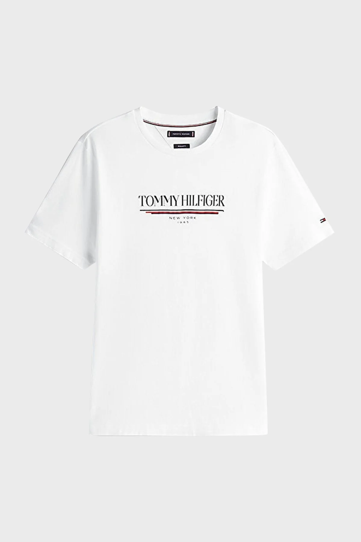 Tommy Hilfiger % 100 Pamuk Regular Fit Bisiklet Yaka Logolu Erkek T Shirt MW0MW40324 YBR BEYAZ - 5