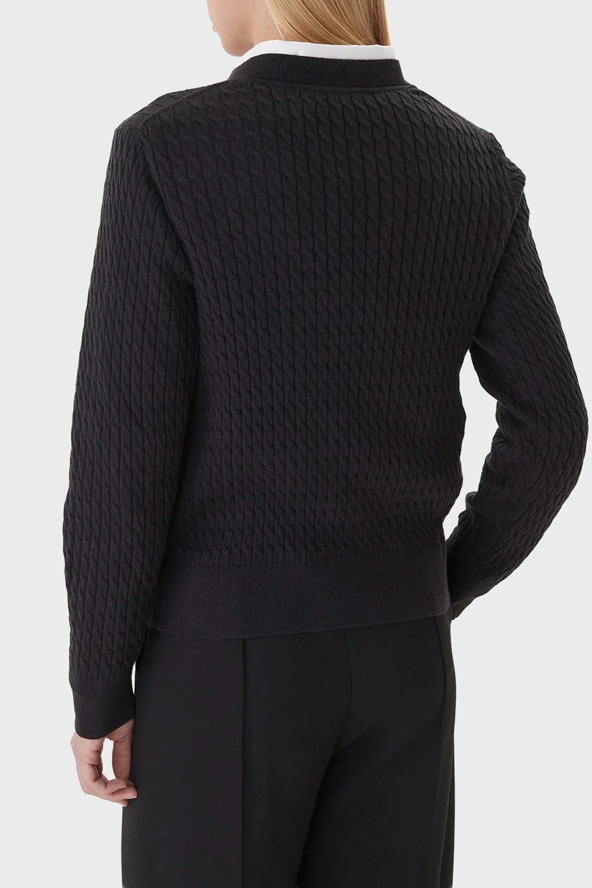 Tommy Hilfiger % 100 Pamuk Regular Fit Bisiklet Yaka Örgü Kadın Kazak WW0WW44993 BDS Siyah - 3