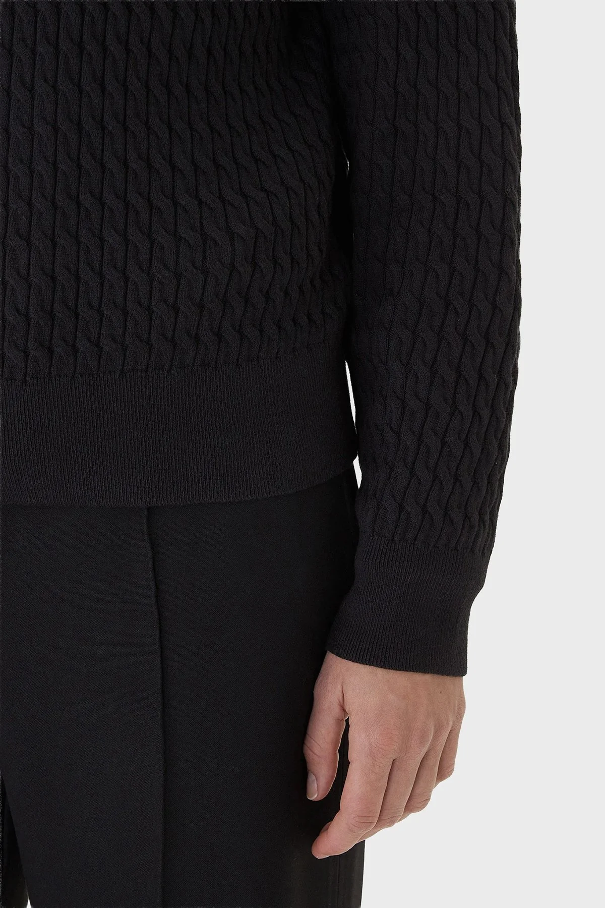 Tommy Hilfiger % 100 Pamuk Regular Fit Bisiklet Yaka Örgü Kadın Kazak WW0WW44993 BDS Siyah - 5