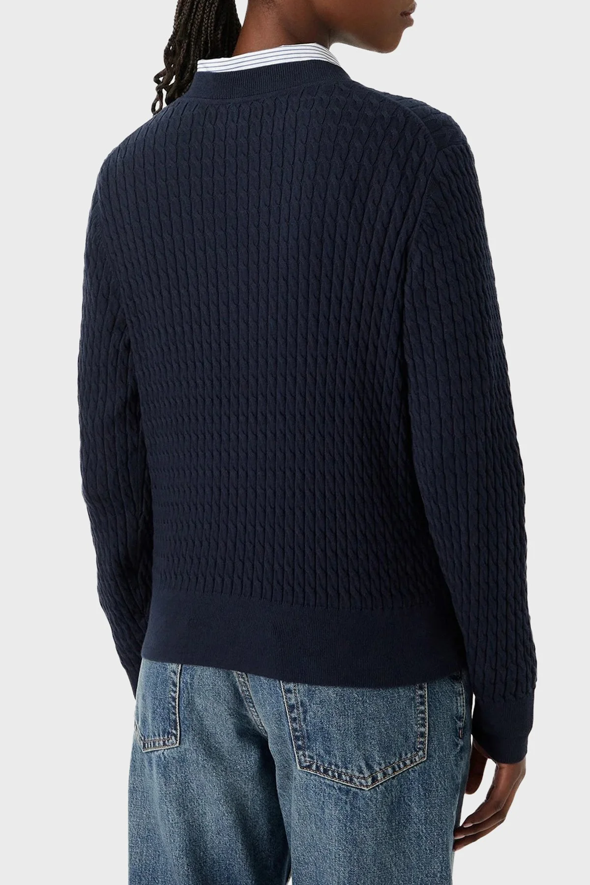 Tommy Hilfiger % 100 Pamuk Regular Fit Bisiklet Yaka Örgü Kadın Kazak WW0WW44993 C1G Lacivert - 3