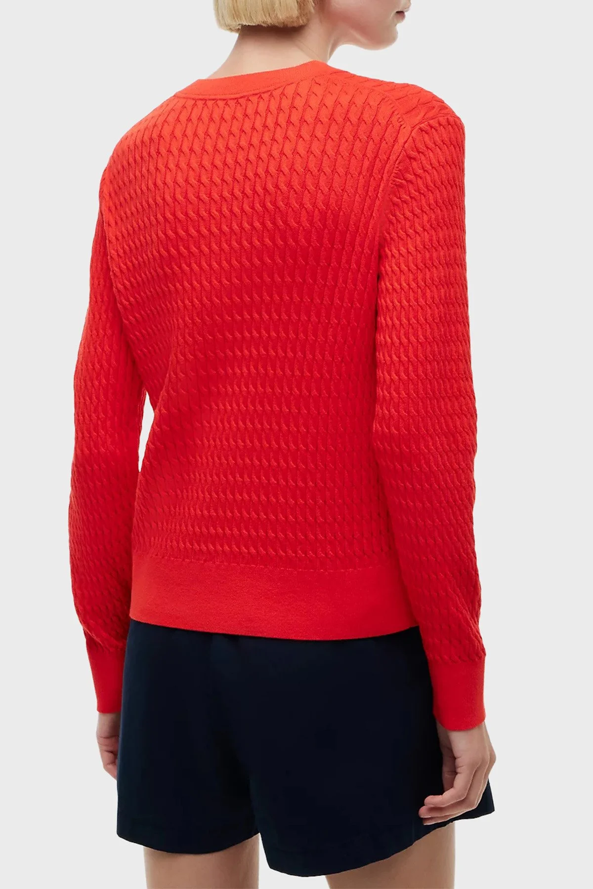 Tommy Hilfiger % 100 Pamuk Regular Fit Bisiklet Yaka Örgü Kadın Kazak WW0WW44993 XNF Kırmızı - 3