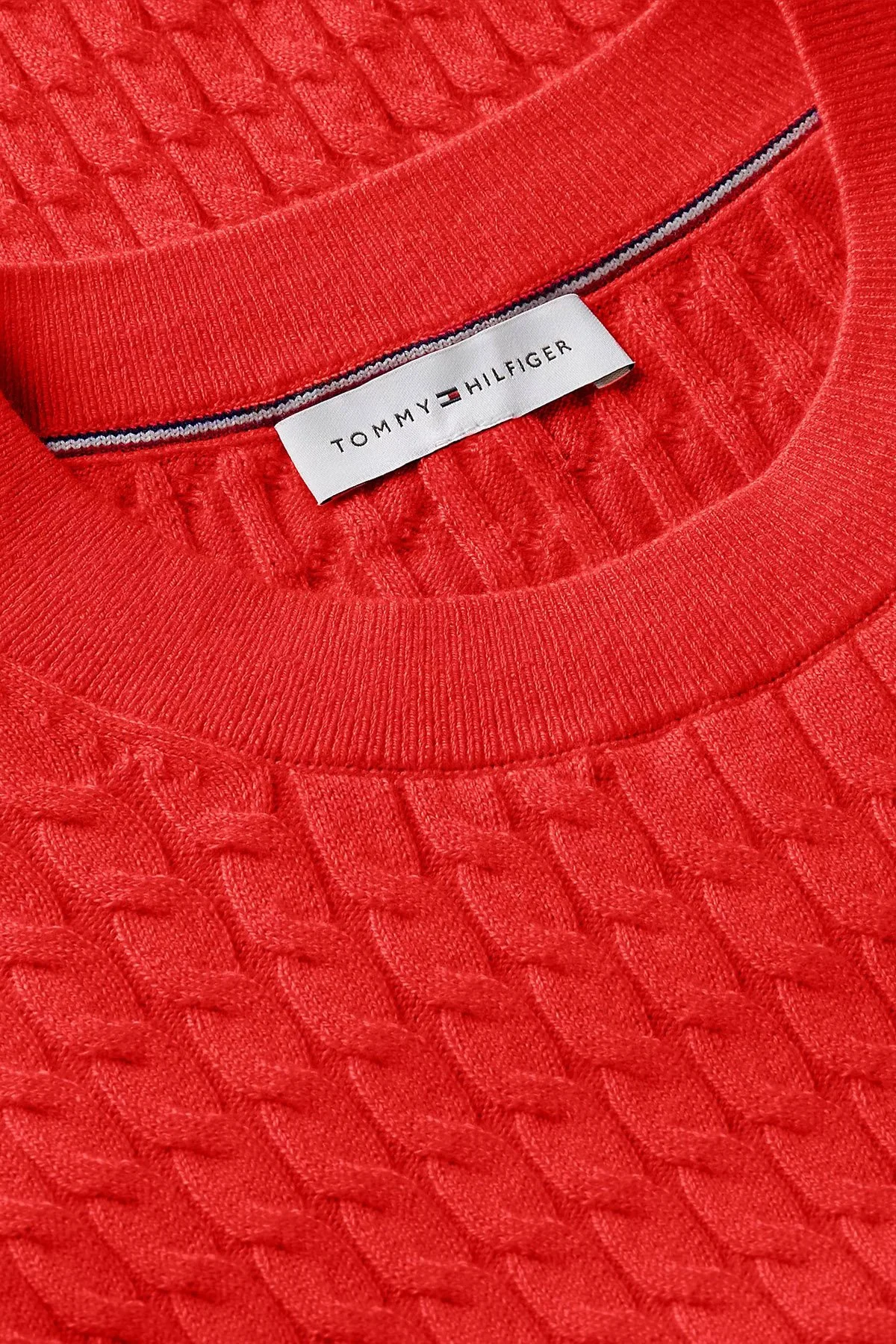 Tommy Hilfiger % 100 Pamuk Regular Fit Bisiklet Yaka Örgü Kadın Kazak WW0WW44993 XNF Kırmızı - 4