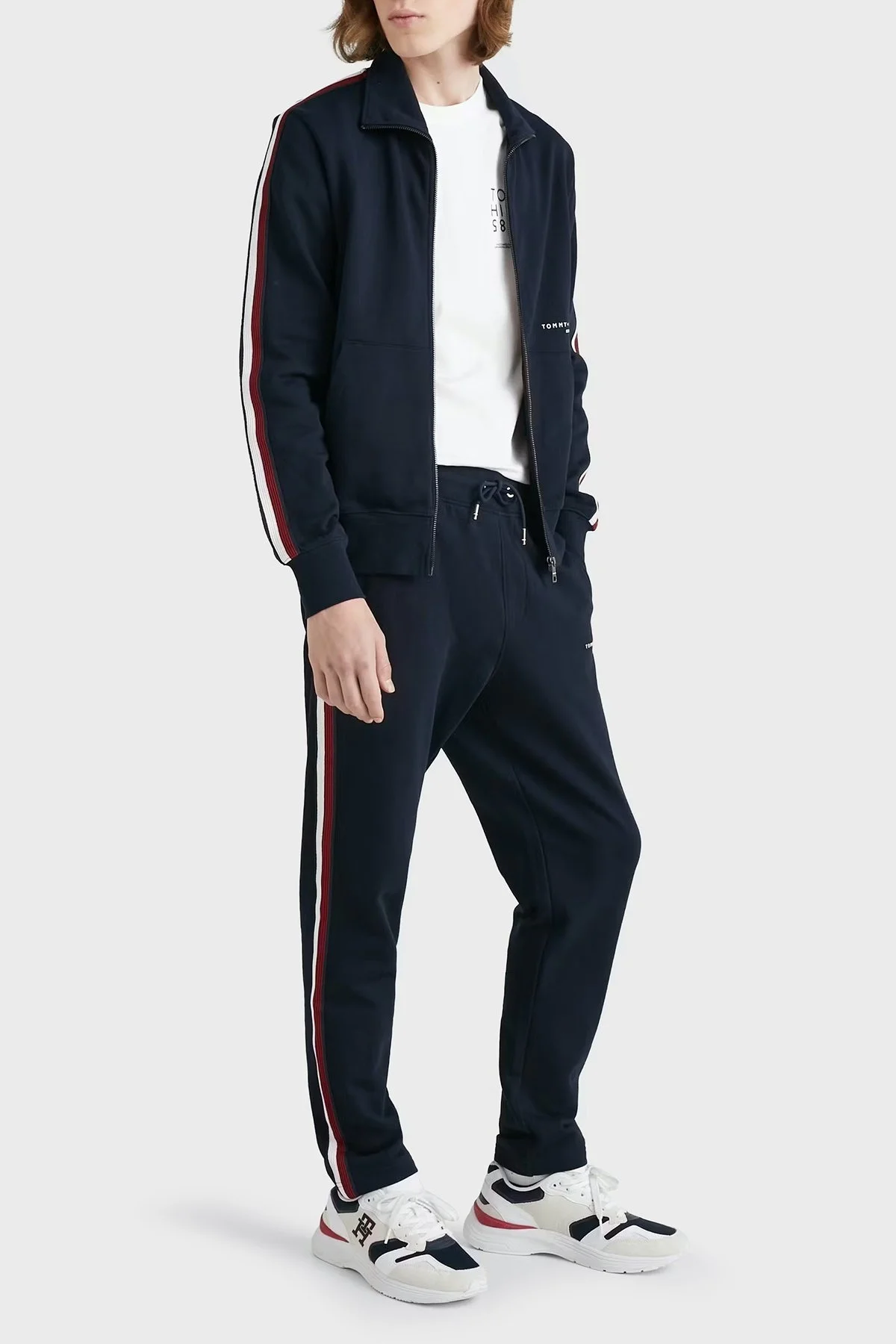 Tommy Hilfiger % 100 Pamuk Regular Fit Cepli Erkek Eşofman Altı MW0MW30030 DW5 LACİVERT - 1