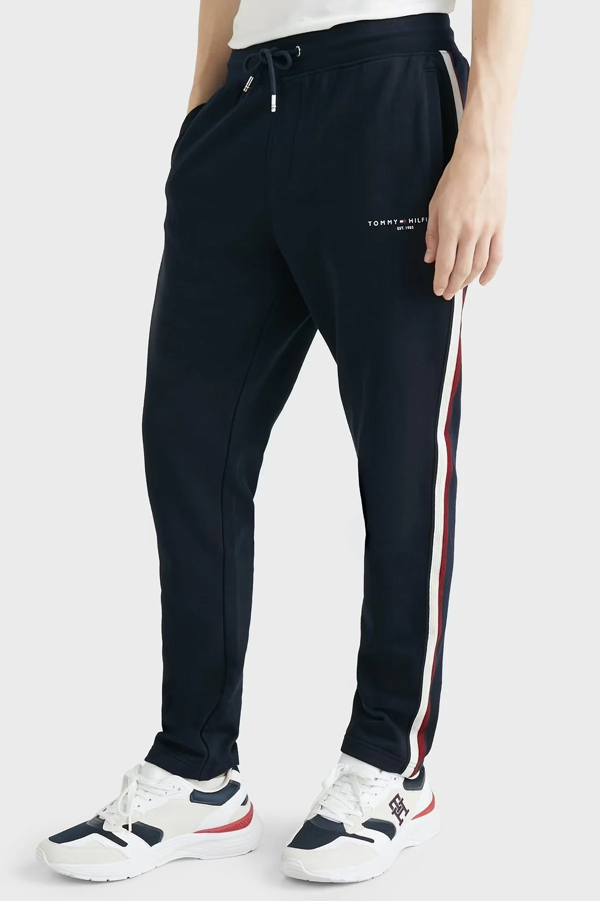 Tommy Hilfiger % 100 Pamuk Regular Fit Cepli Erkek Eşofman Altı MW0MW30030 DW5 LACİVERT - 2