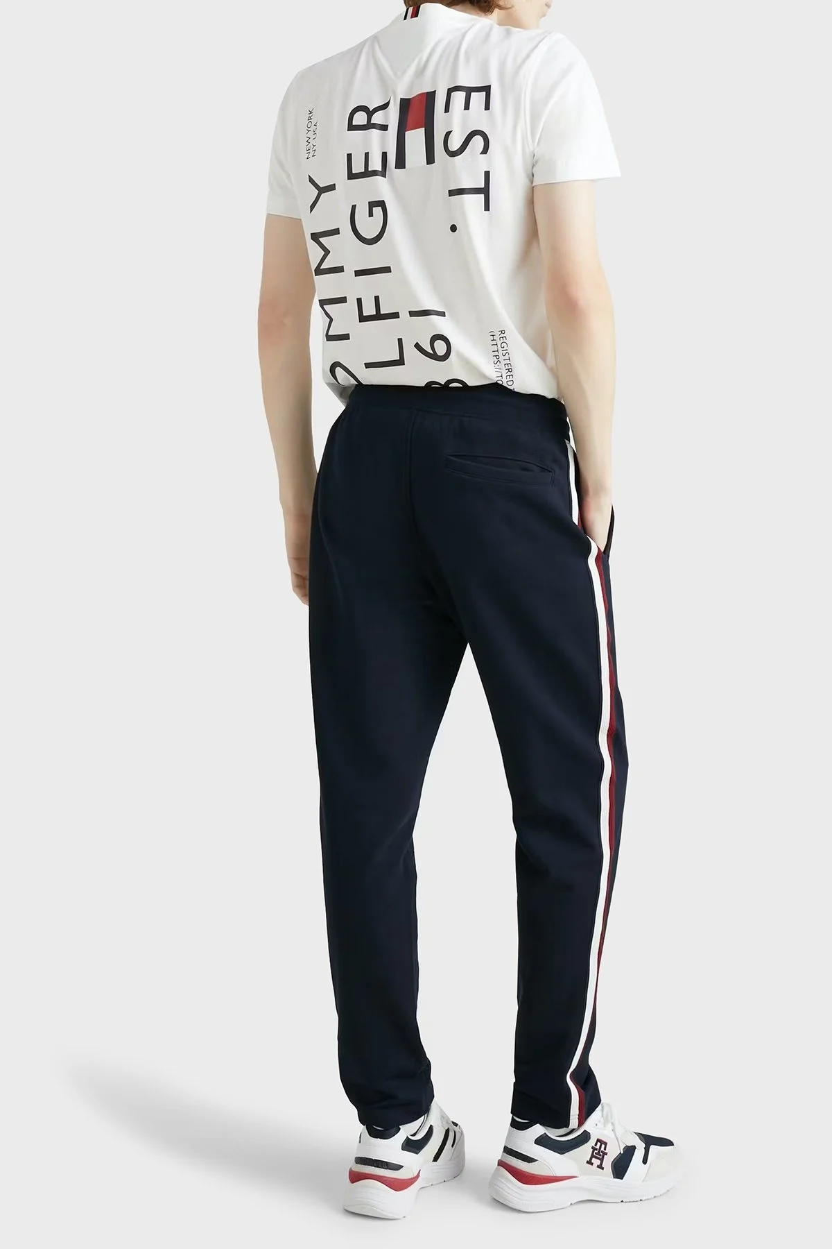 Tommy Hilfiger % 100 Pamuk Regular Fit Cepli Erkek Eşofman Altı MW0MW30030 DW5 LACİVERT - 3