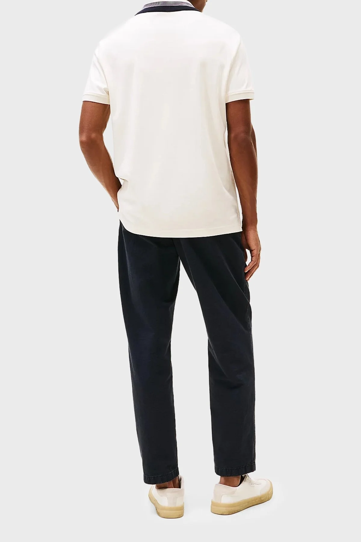 Tommy Hilfiger % 100 Pamuk Regular Fit Düğmeli Çizgili Erkek Polo Yaka T Shirt MW0MW38466 Z00 AÇIK BEJ - 14