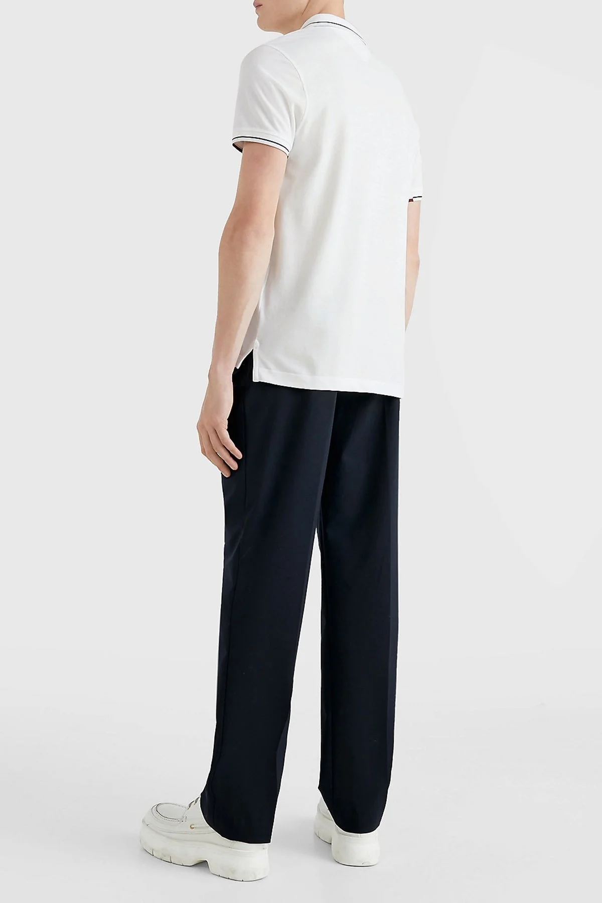 Tommy Hilfiger % 100 Pamuk Regular Fit Düğmeli Erkek Polo T Shirt MW0MW30774 YBR BEYAZ - 4