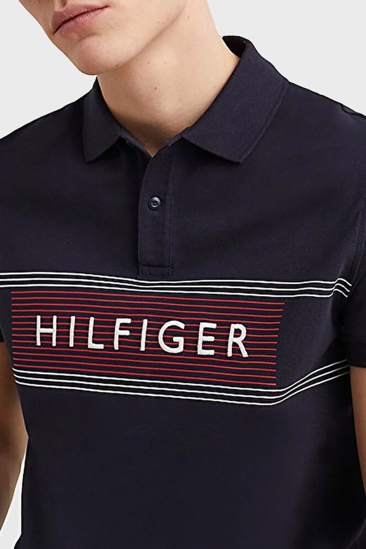 Tommy Hilfiger % 100 Pamuk Regular Fit Düğmeli Erkek Polo T Shirt MW0MW30781 DW5 LACİVERT - 2