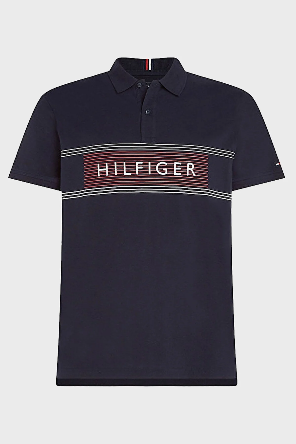 Tommy Hilfiger % 100 Pamuk Regular Fit Düğmeli Erkek Polo T Shirt MW0MW30781 DW5 LACİVERT - 5