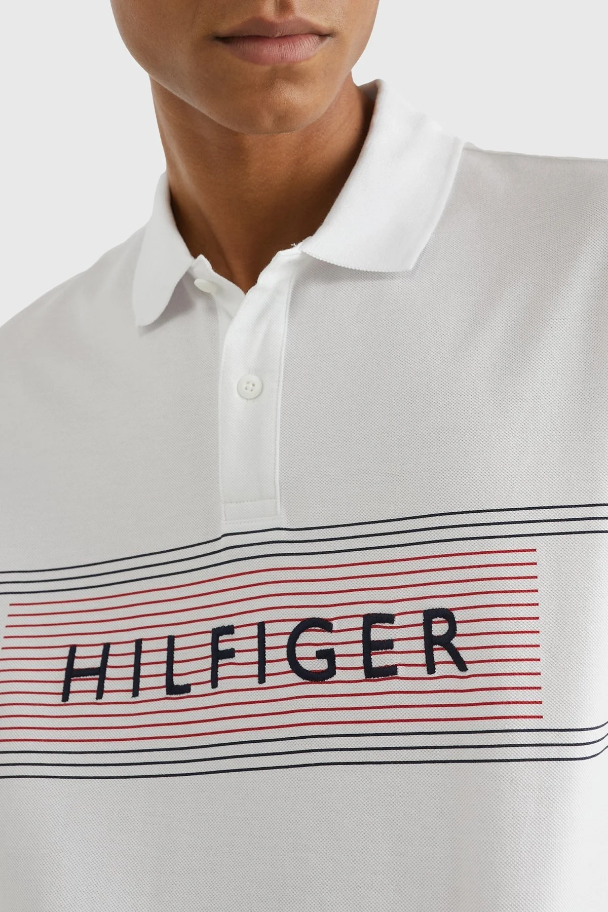 Tommy Hilfiger % 100 Pamuk Regular Fit Düğmeli Erkek Polo T Shirt MW0MW30781 YBR BEYAZ - 2