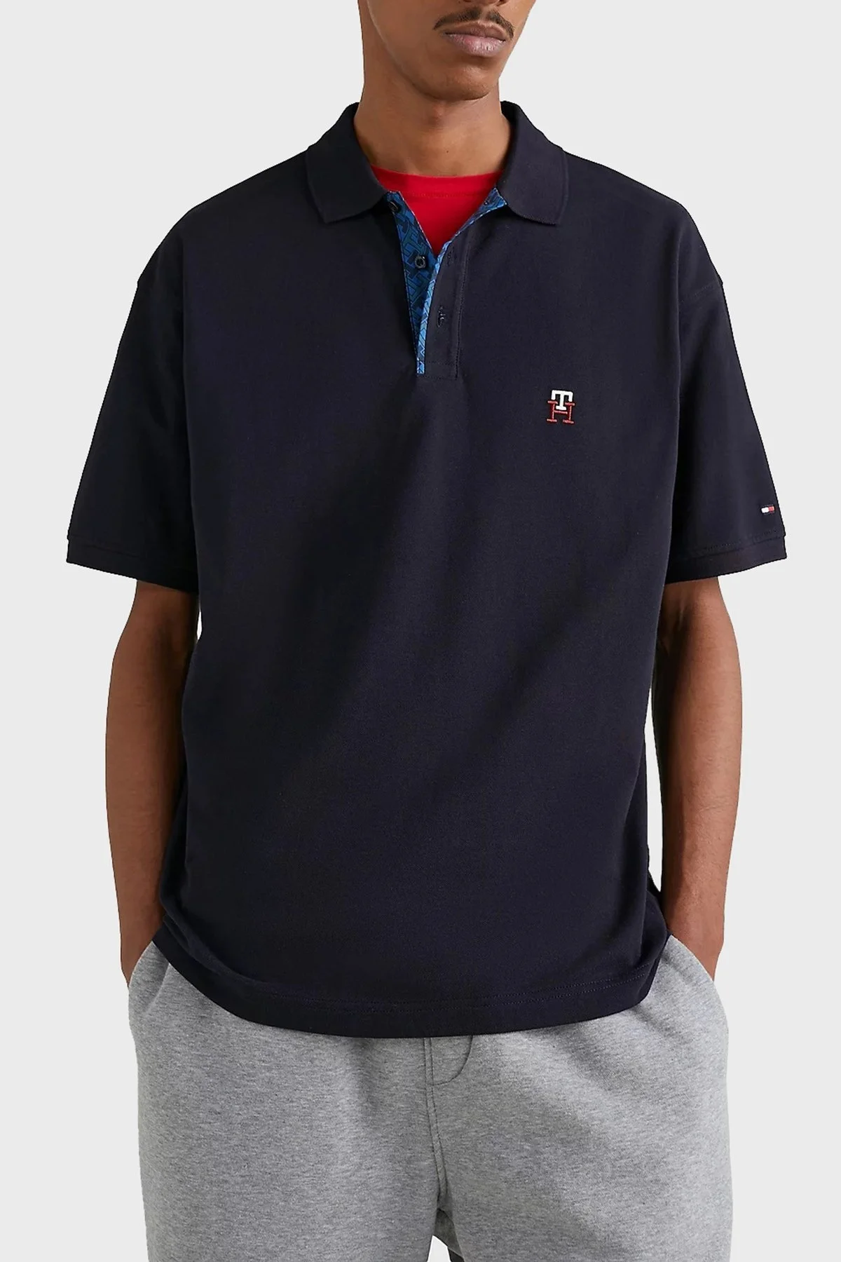 Tommy Hilfiger % 100 Pamuk Regular Fit Düğmeli Erkek Polo T Shirt MW0MW30785 DW5 LACİVERT - 1