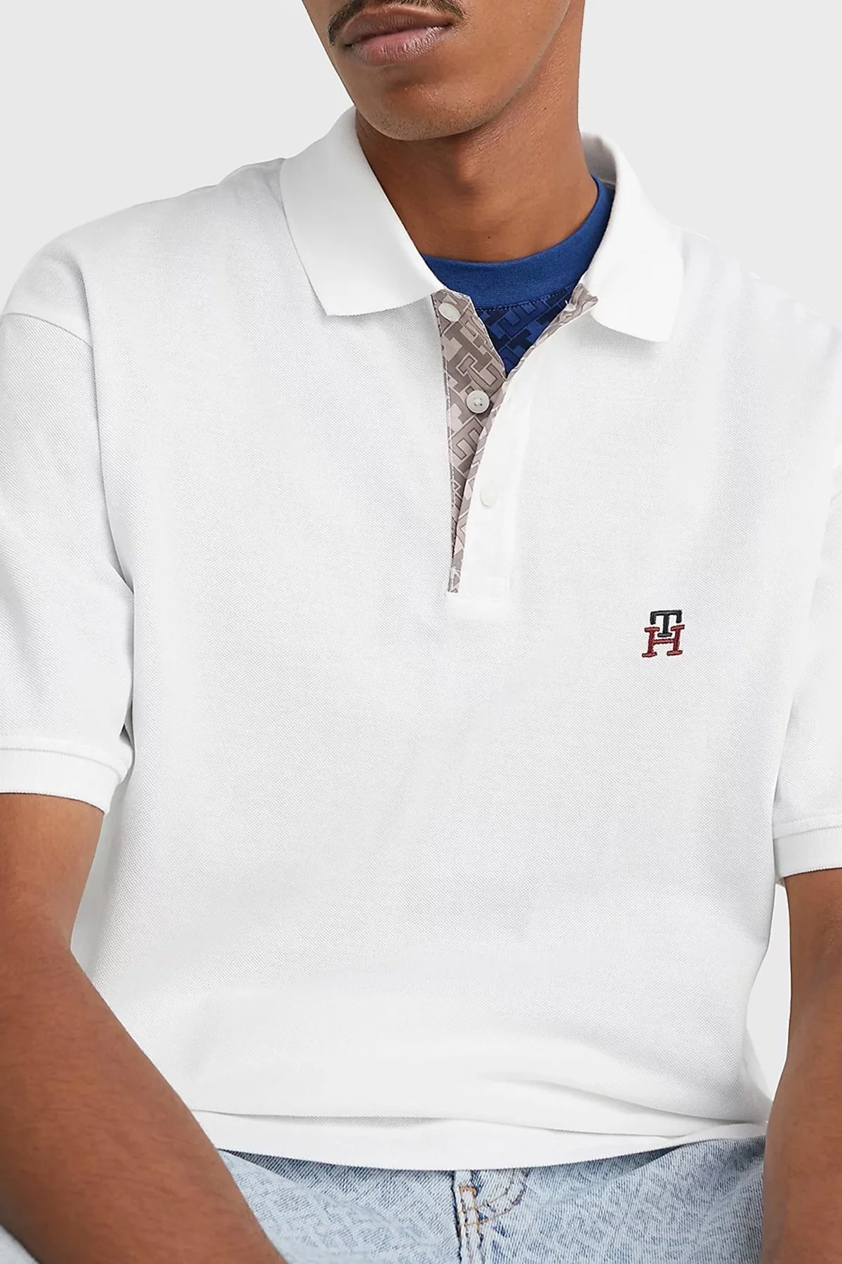 Tommy Hilfiger % 100 Pamuk Regular Fit Düğmeli Erkek Polo T Shirt MW0MW30785 YBR BEYAZ - 2